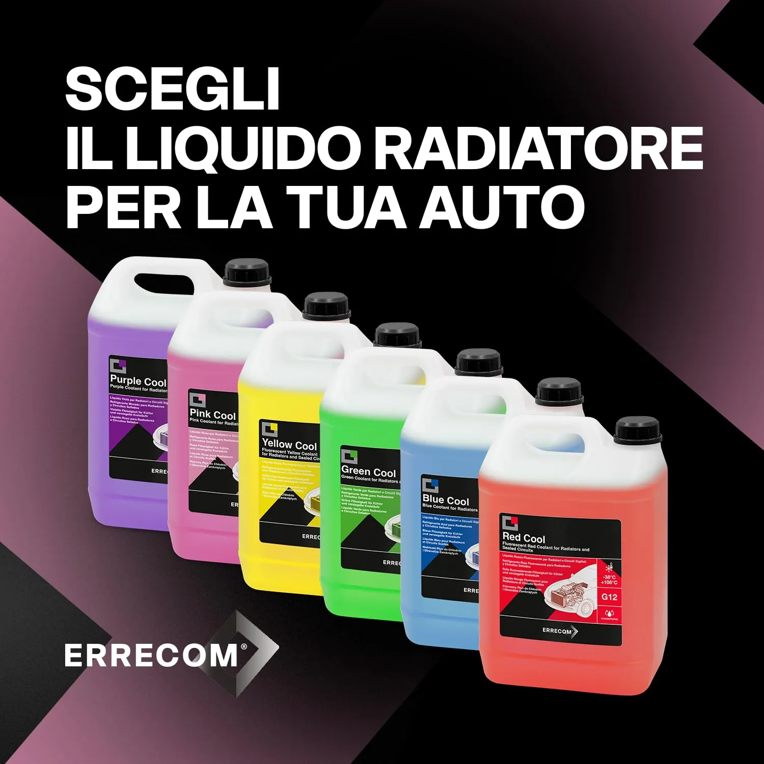 ERRECOM Pink Cool Liquido Radiatore Rosa Concentrato Antigelo G12+, G12++ Si-OAT, 5 Litri - immagine 7