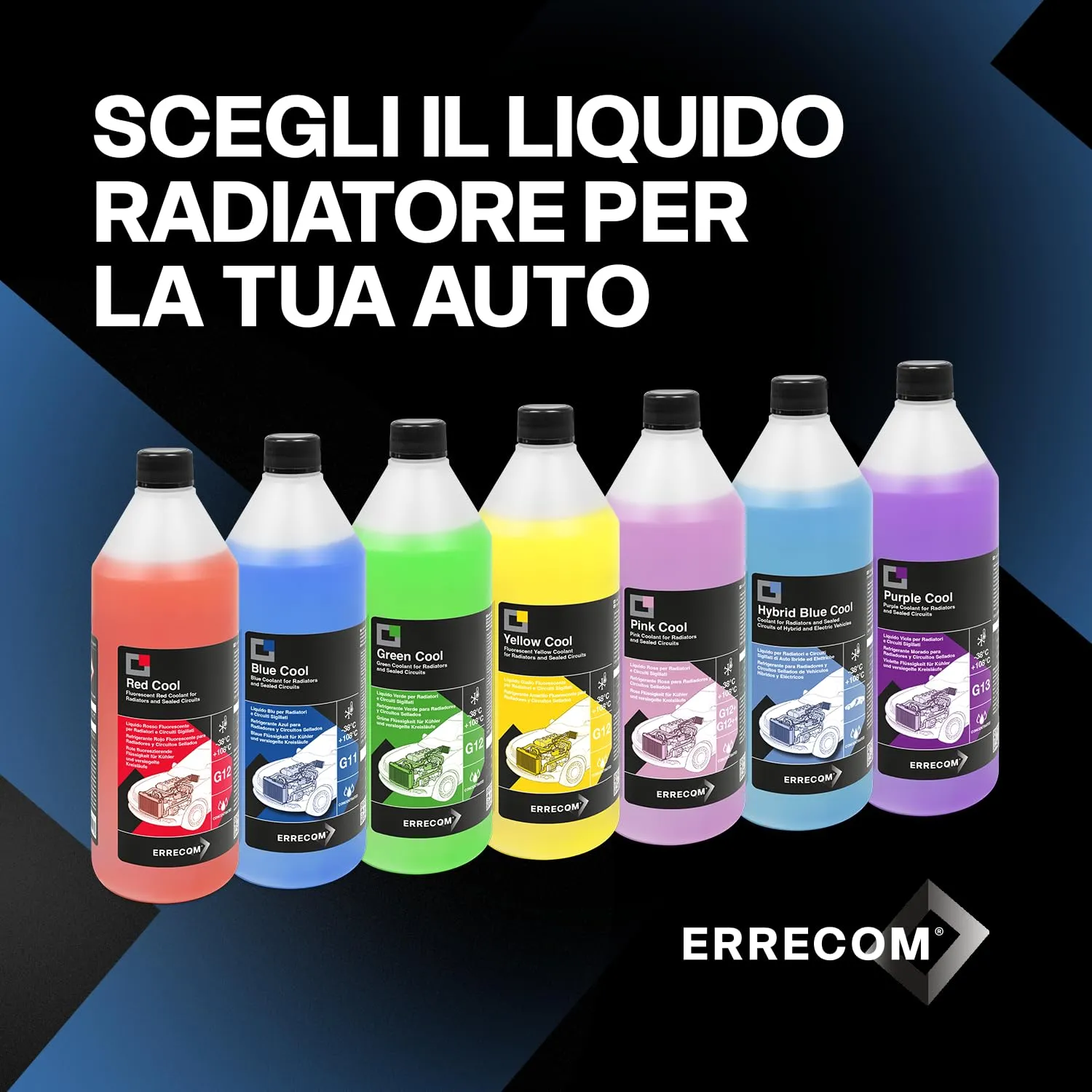 ERRECOM Hybrid Blue Cool Liquido Radiatore Concentrato per Auto Ibride ed Elettriche, 1 Litro - immagine 7