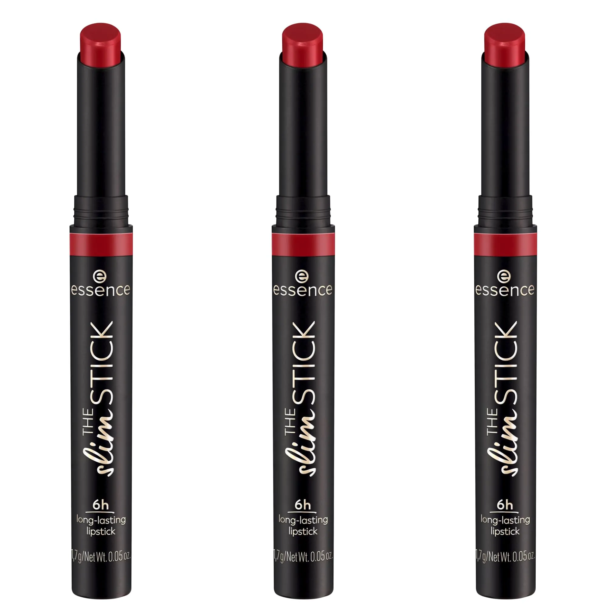 Essence The Slim Stick Lipstick 107 Rosso, Pack of 3 (3 x 1.7 g) - immagine 1
