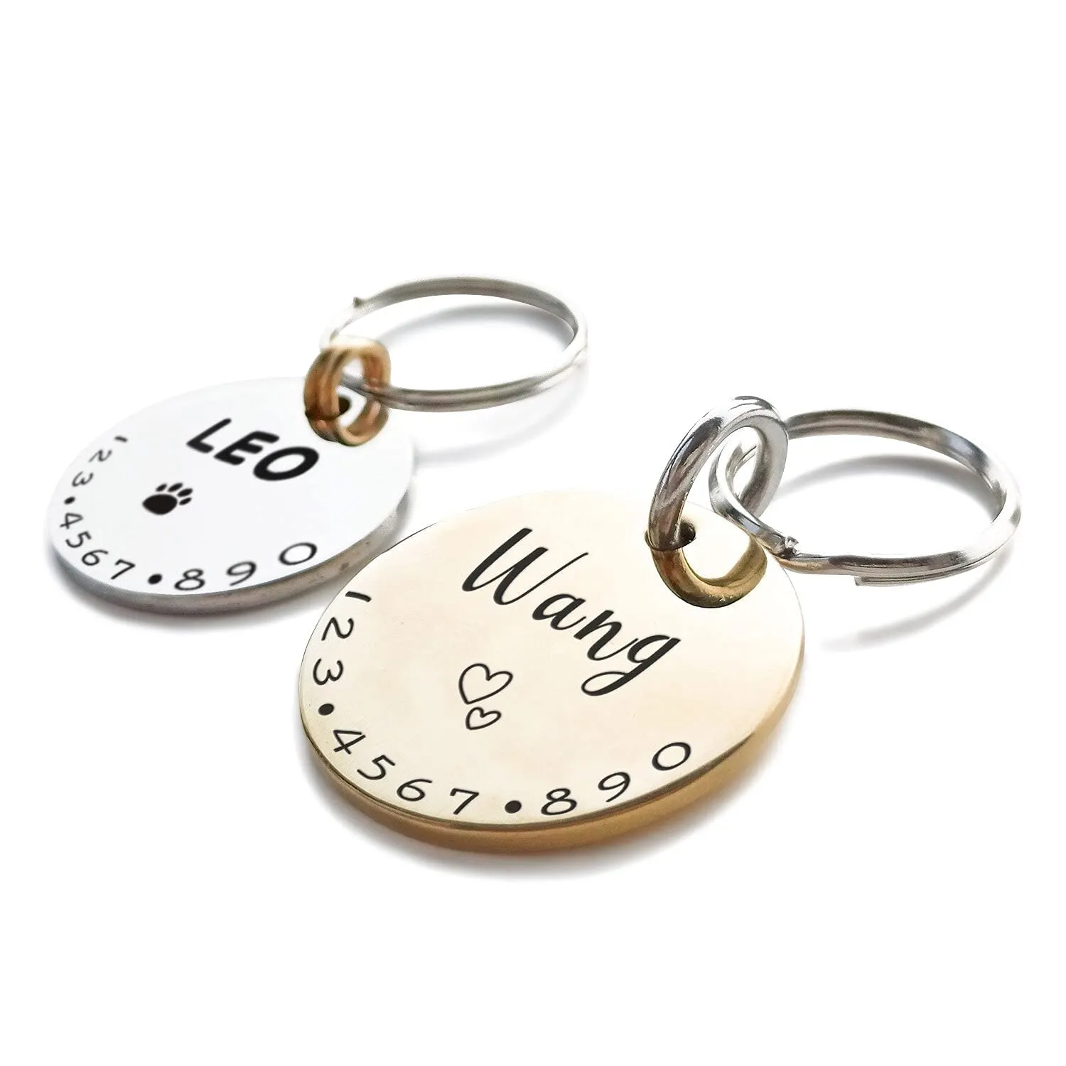 Acatinthetree Medagliette Identificative Personalizzate per Cane e Gatto in Ottone Brillante, Taglia Medio 29 mm - immagine 1