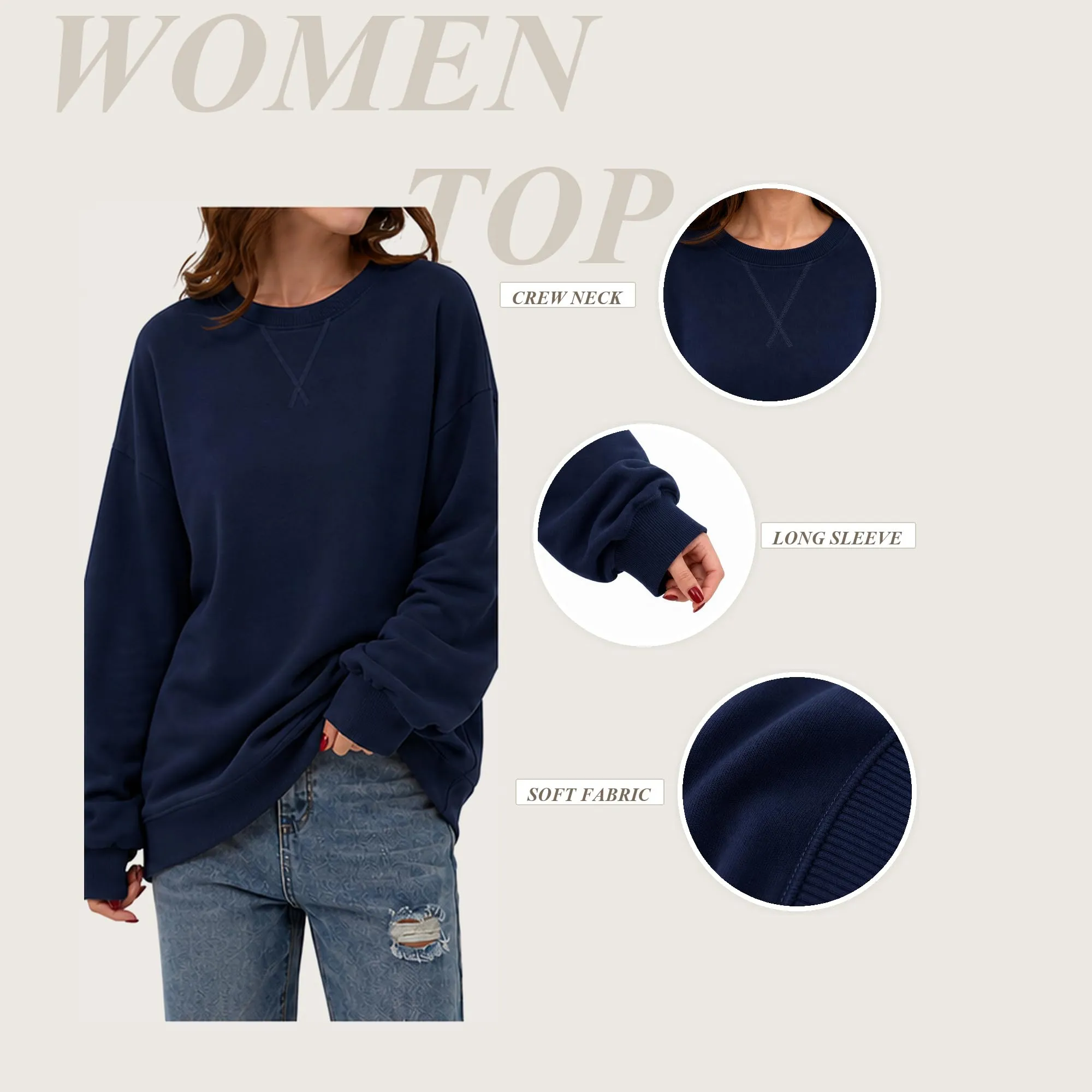 DUOEASE Felpa Donna Oversize a Righe Manica Lunga - immagine 5