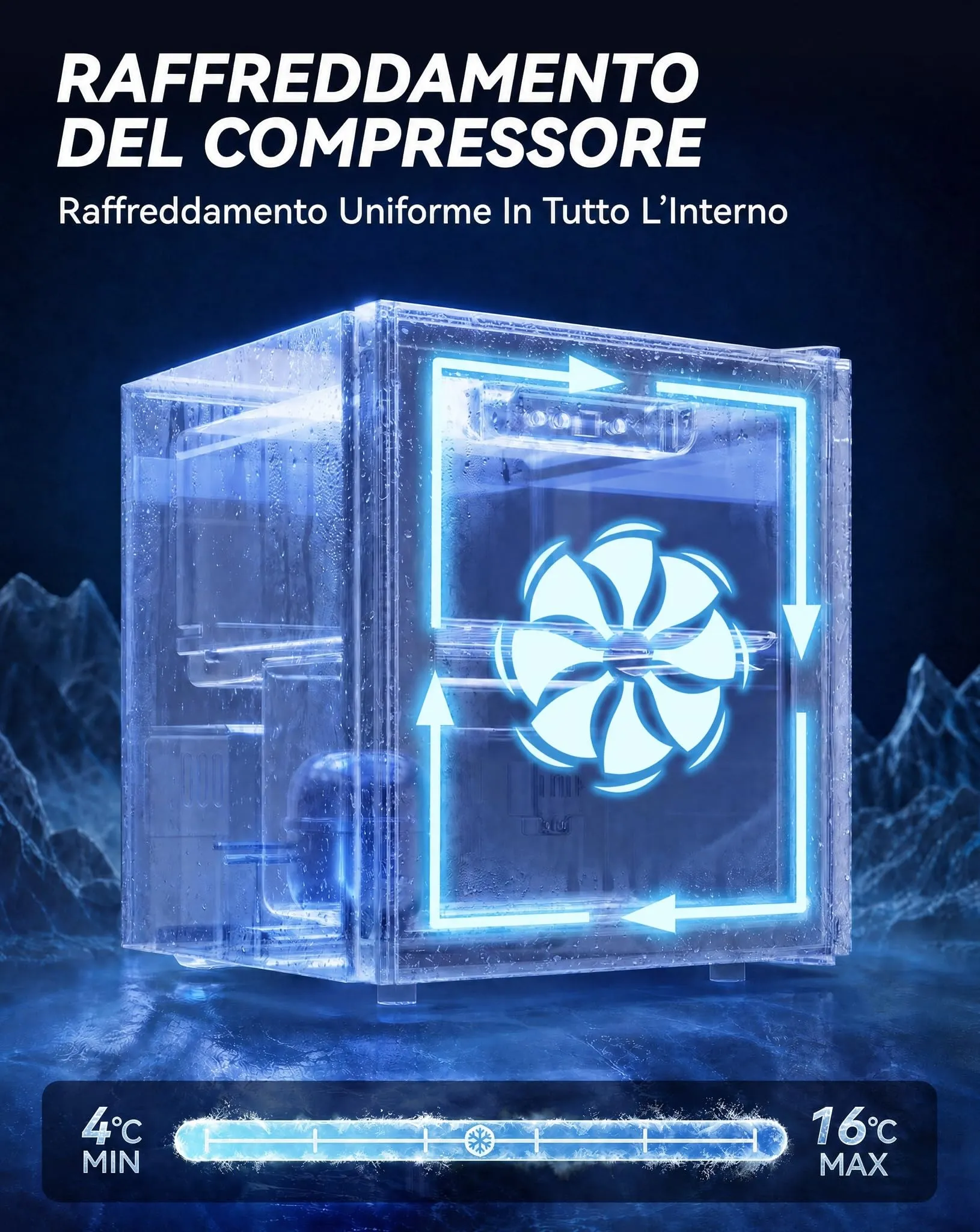 Triumphkey Frigo 36L Nero Vetro Digitale JC-36UEL-F - immagine 4
