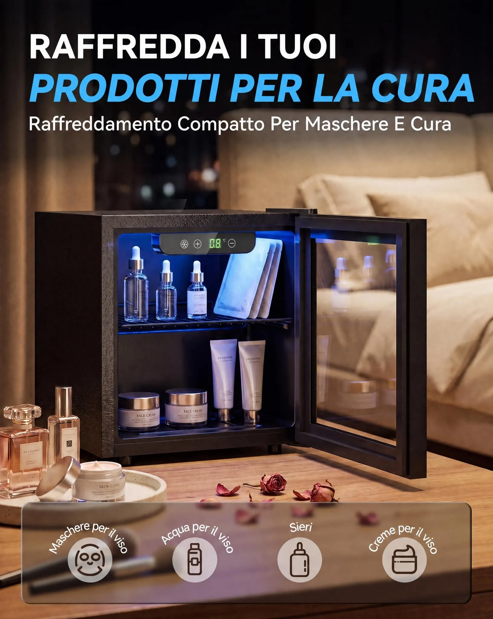 Triumphkey Frigo 36L Nero Vetro Digitale JC-36UEL-F - immagine 7
