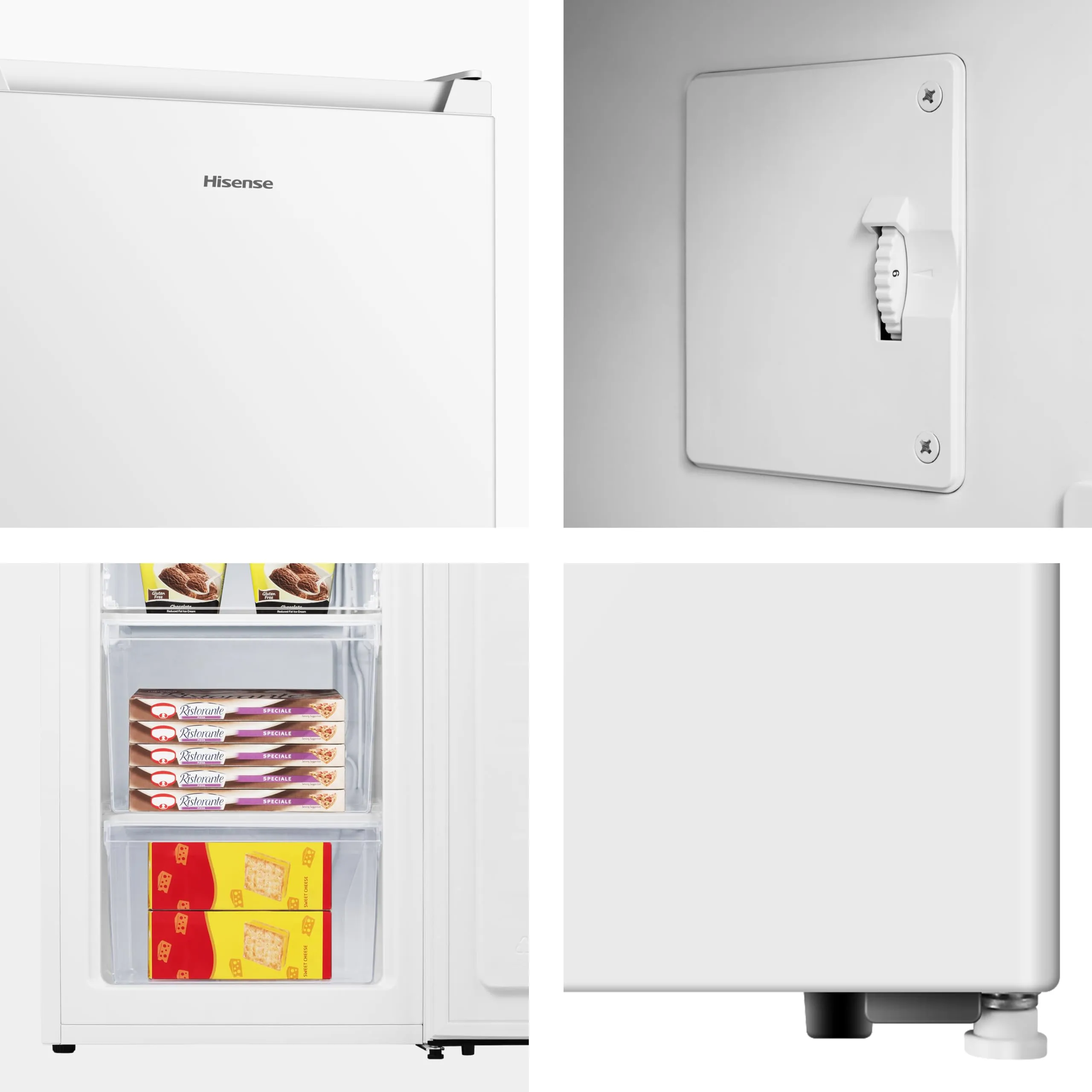 Hisense FV78D4AWE Congelatore Monoporta Verticale, 3 Cassetti, 61 Litri, Classe E, Bianco - immagine 4