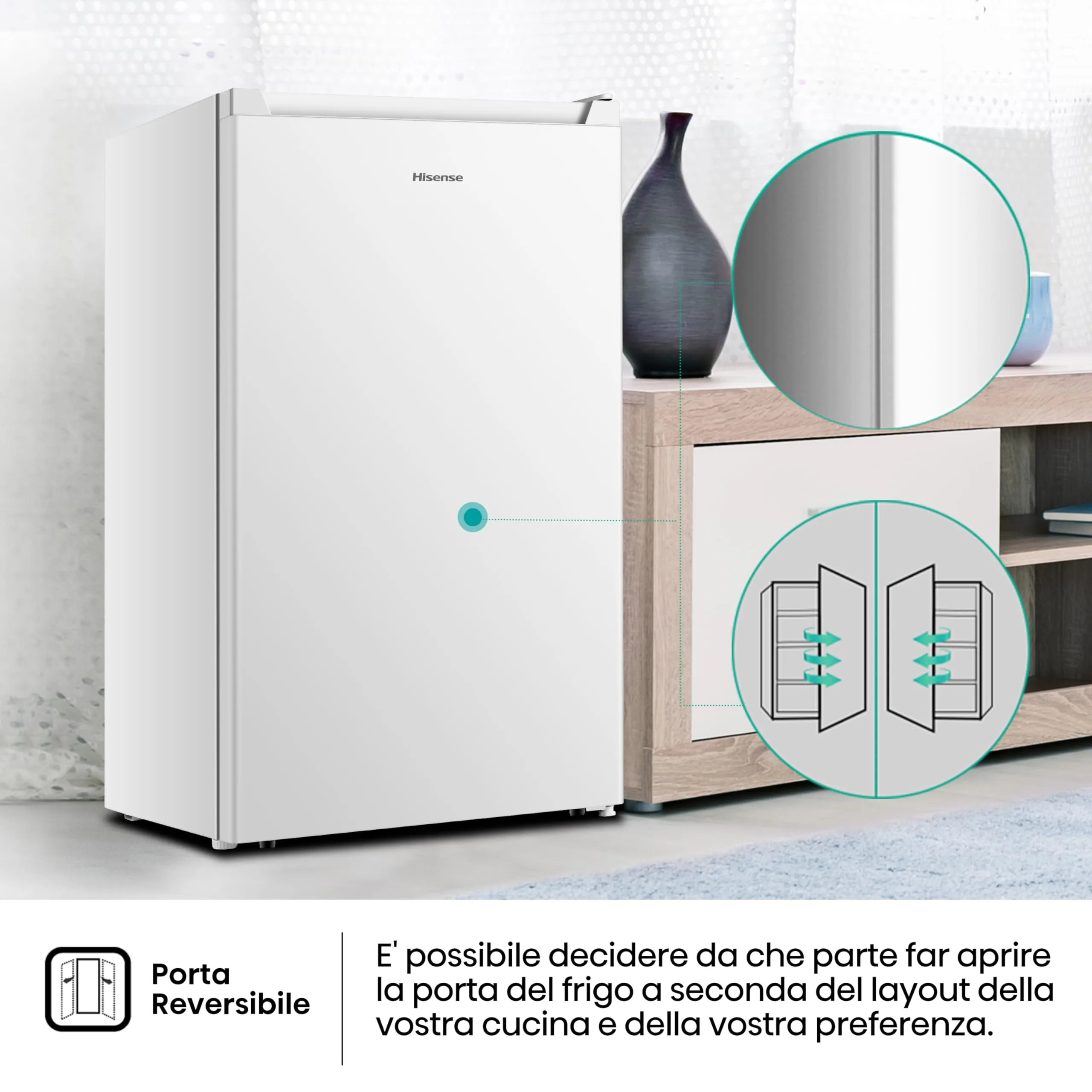 Hisense FV78D4AWE Congelatore Monoporta Verticale, 3 Cassetti, 61 Litri, Classe E, Bianco - immagine 5