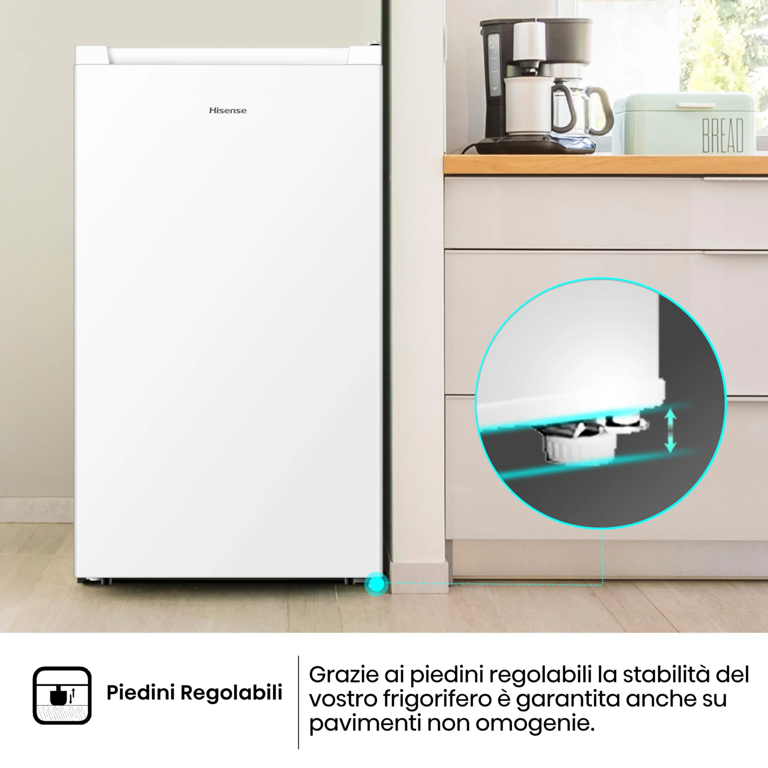 Hisense FV78D4AWE Congelatore Monoporta Verticale, 3 Cassetti, 61 Litri, Classe E, Bianco - immagine 8