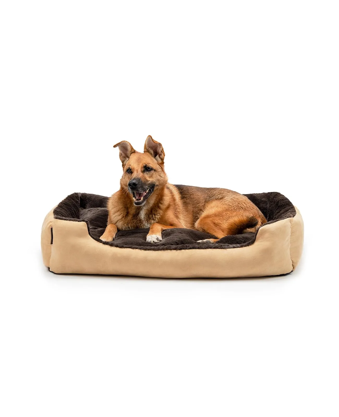 lionto Cuccia per Cani con Cuscino Reversibile, 90 x 70 cm, Beige/Marrone - immagine 1