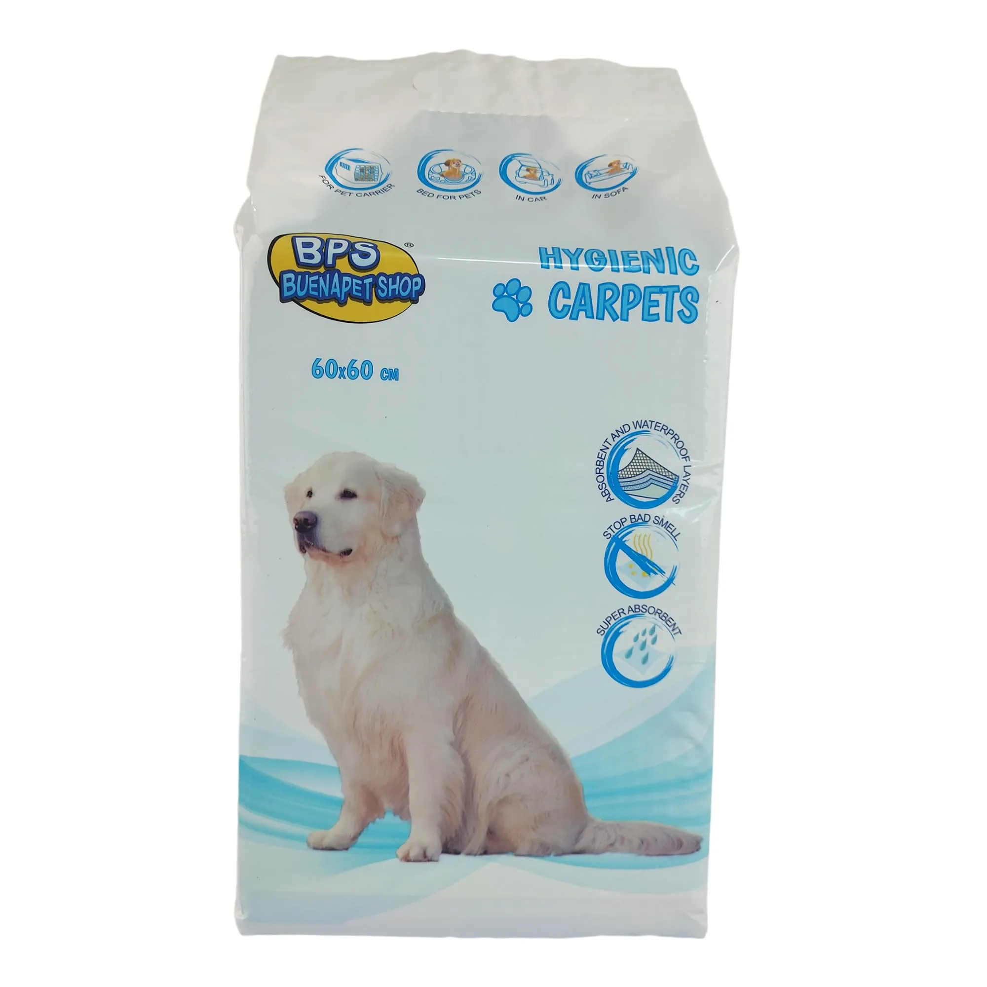BPS Buena Pet Shop Tappetini Igienici per Cani 60x60cm 100 Pezzi Assorbenti con Antiodore - immagine 4