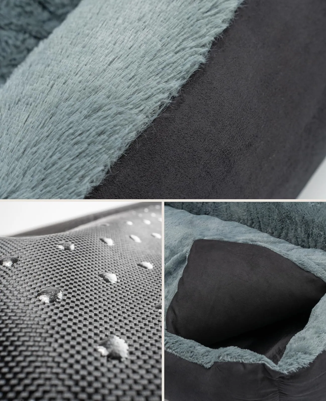 lionto Cuccia Cane con Cuscino Reversibile, 90 x 70 cm, Nero - immagine 3