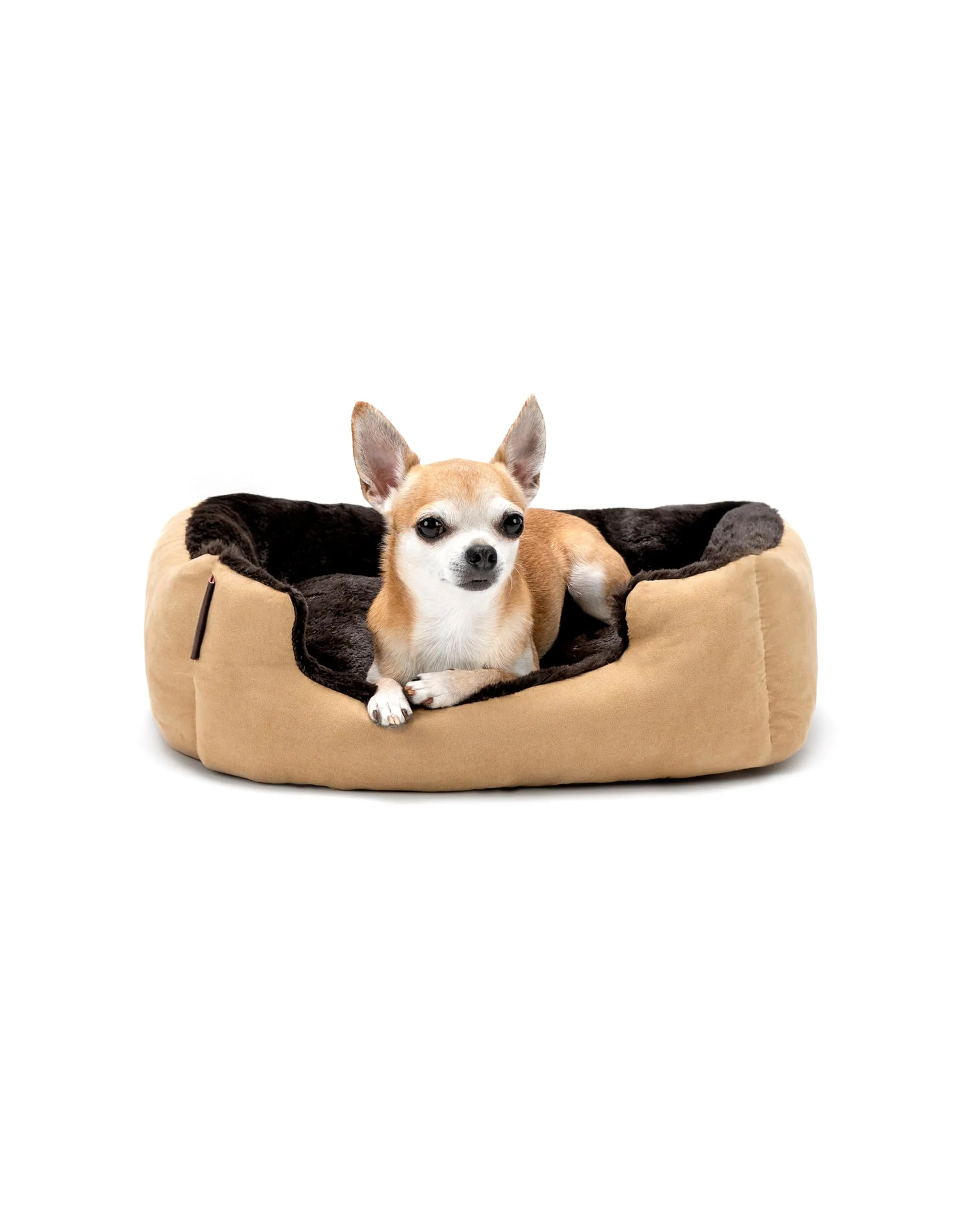 lionto Cuccia per Cani con Cuscino Reversibile, 50 x 37 cm, Beige/Marrone - immagine 1