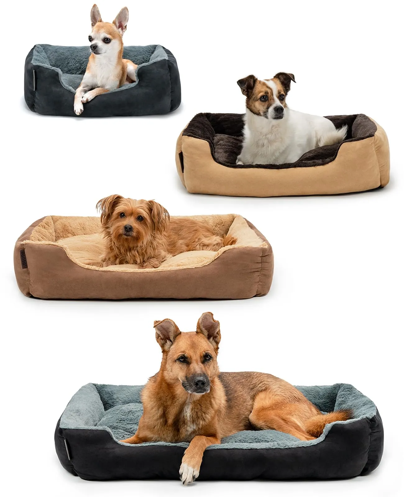 lionto Cuccia Cane con Cuscino Reversibile, 75 x 60 cm, Nero - immagine 6