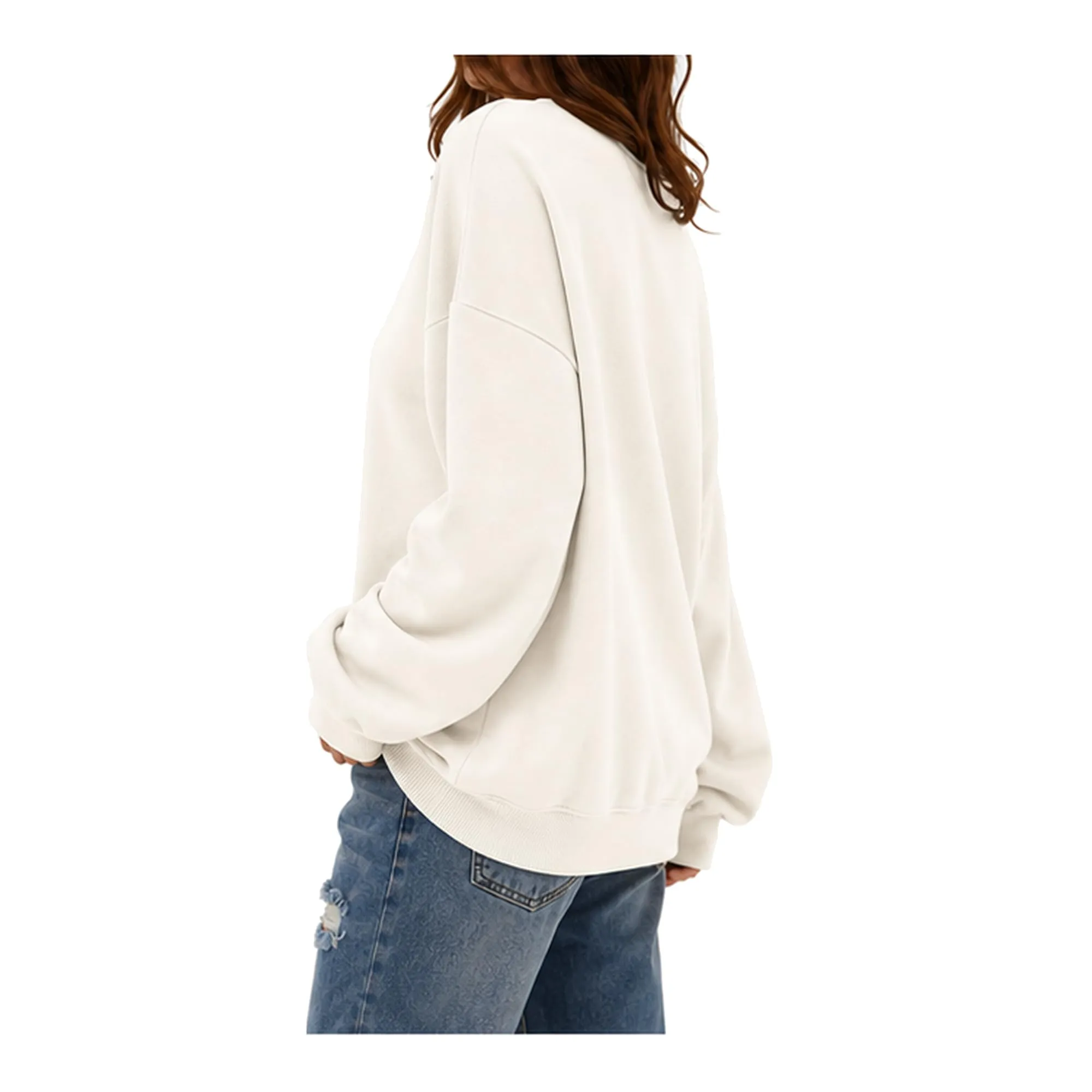 DUOEASE Felpa Donna Oversize a Righe Manica Lunga - immagine 4