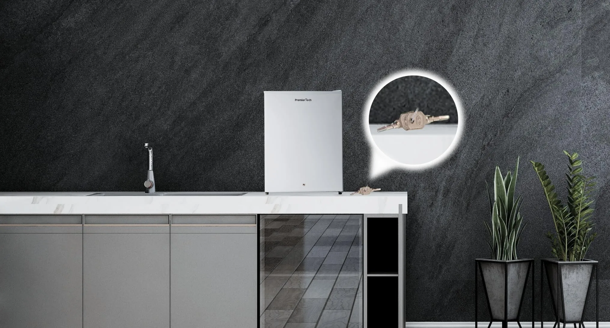 PremierTech Mini Frigo 58 Litri con Chiave, Bianco, PT-F60K - immagine 5