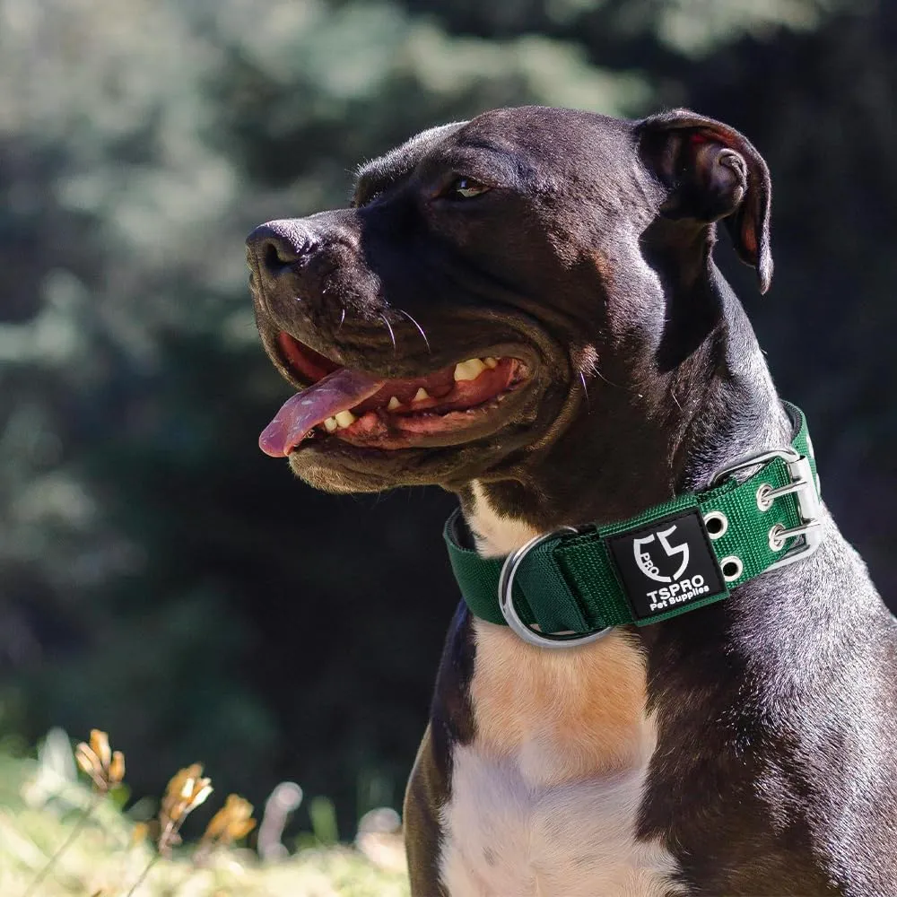 TSPRO Collare Tattico per Cani Grandi e Molto Grandi con Toppe Rimovibili, Taglia L-XL, Verde - immagine 7