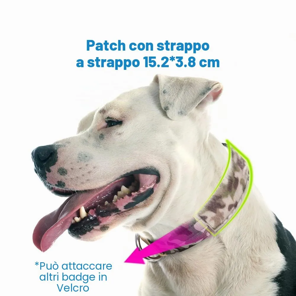 TSPRO Collare Tattico per Cani Grandi e Molto Grandi con Toppe Rimovibili, Taglia L-XL, Camo Blu - immagine 3