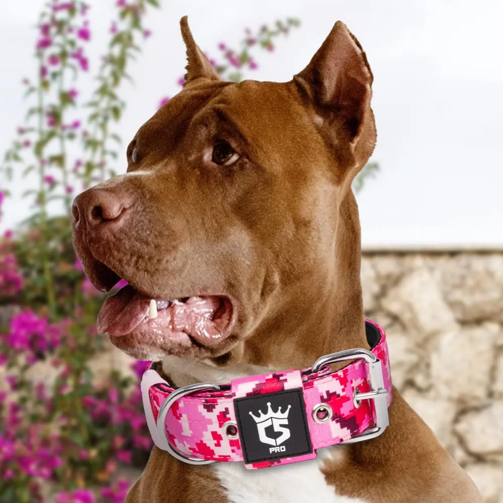 TSPRO Collare Tattico per Cane con Fodera Morbida, Taglia M (40–48 cm), Camo Rosa - immagine 6