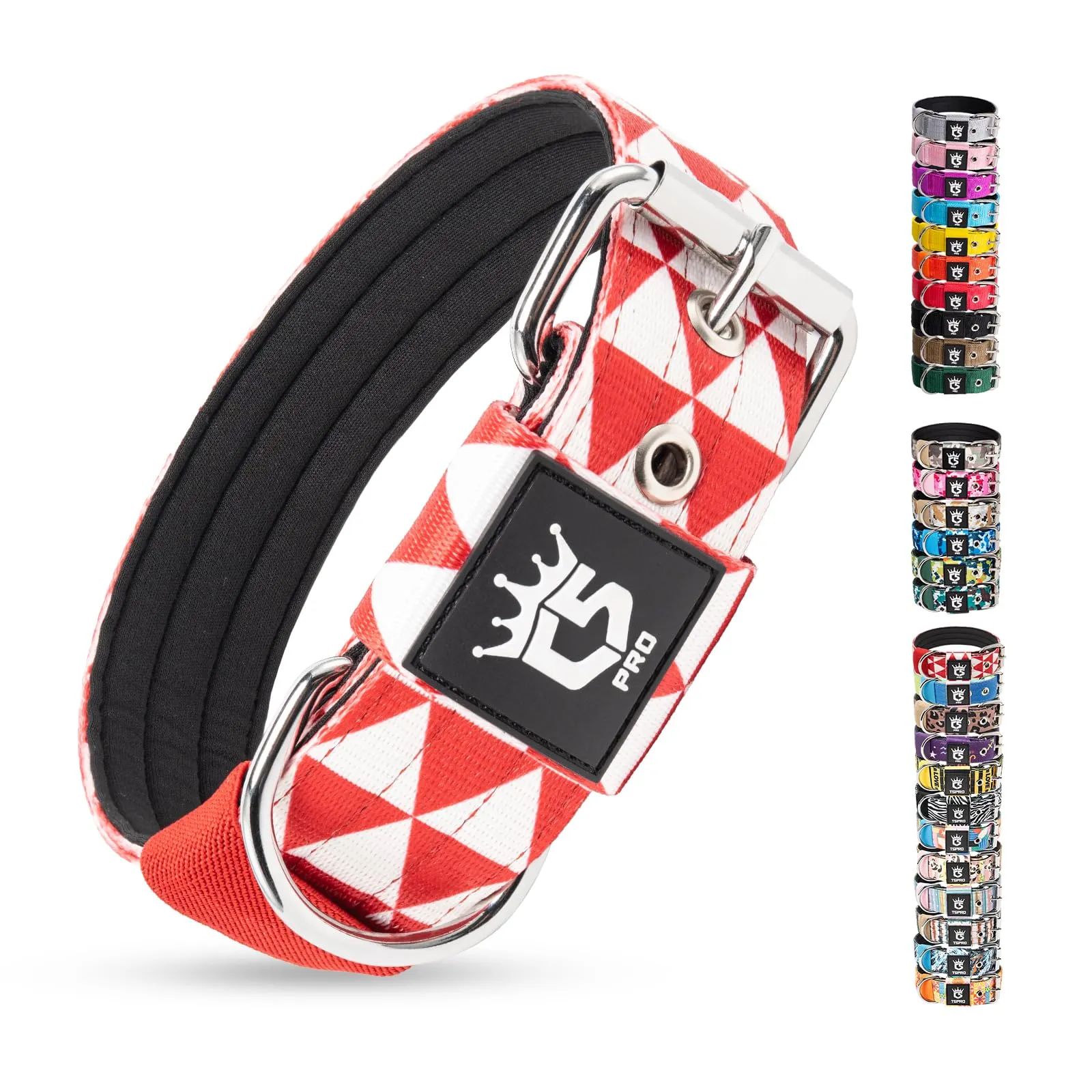 TSPRO Collare Tattico per Cane con Fodera Morbida, Taglia S (32–40 cm), Geometrico - immagine 1