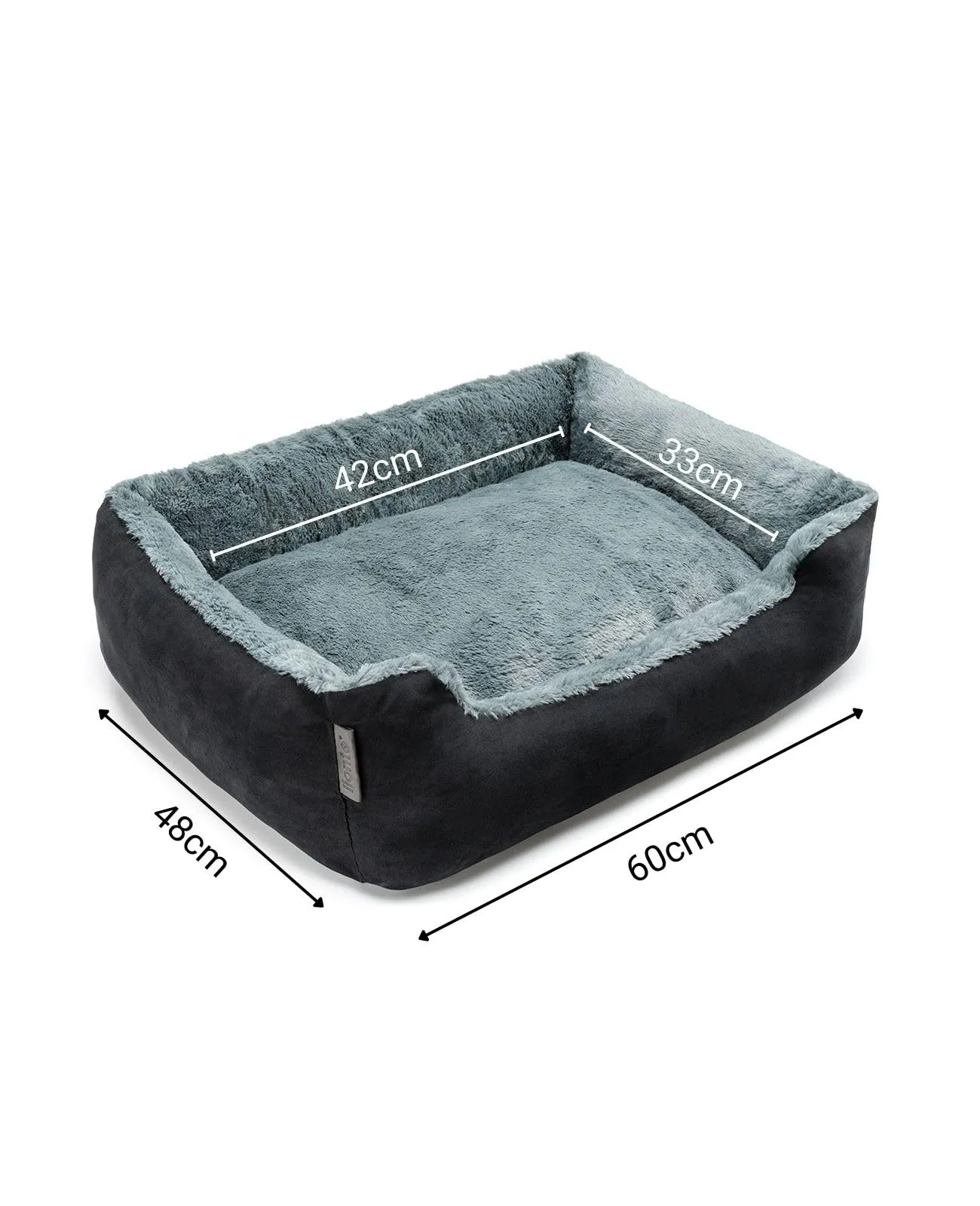 lionto Cuccia Cane con Cuscino Reversibile, 60 x 48 cm, Nero - immagine 4