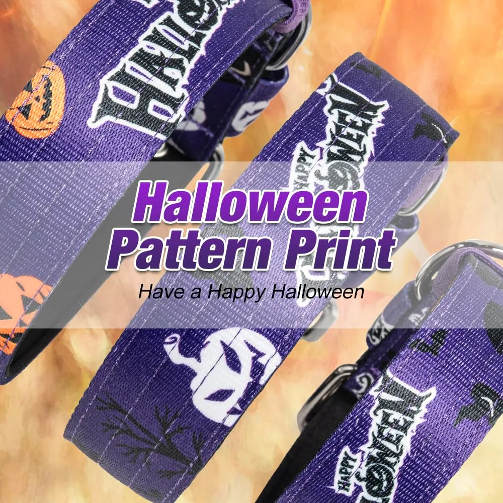 TSPRO Collare Tattico per Cane con Fodera Morbida, Taglia M (40–48 cm), Viola Halloween - immagine 5