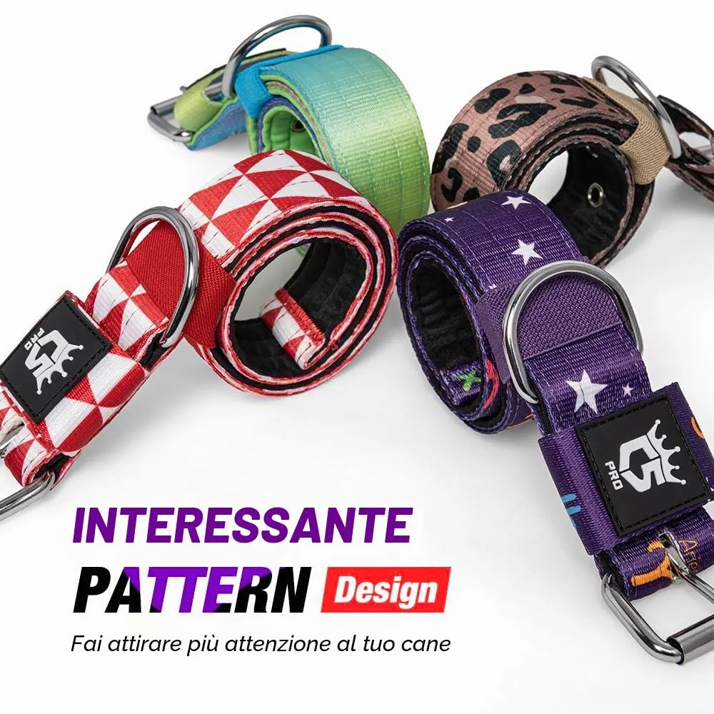 TSPRO Collare Tattico per Cane con Fodera Morbida, Taglia M, Stampa Leopardata - immagine 5