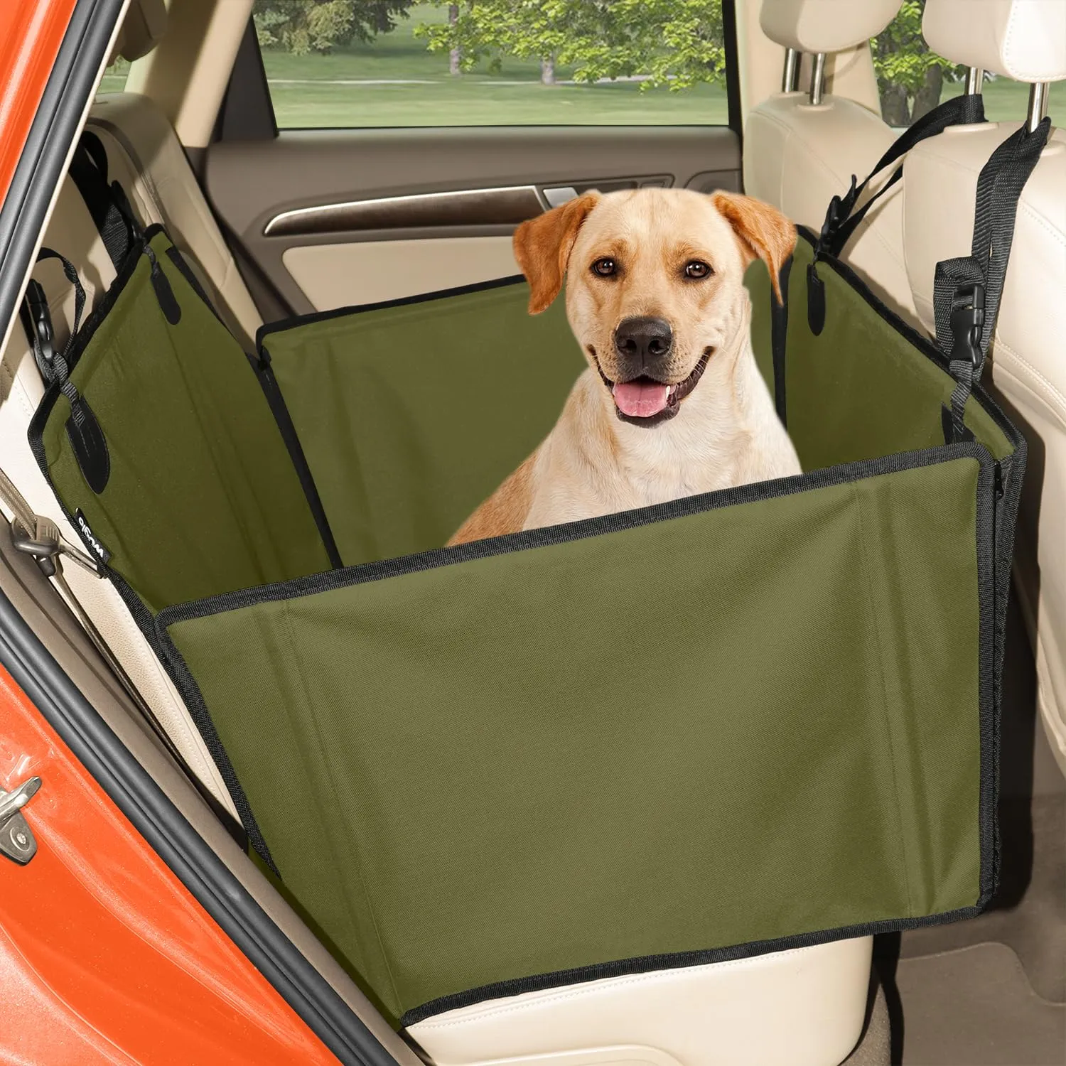 Wuglo Seggiolino Auto Cane Taglia L fino a 26 kg, Khaki - immagine 1