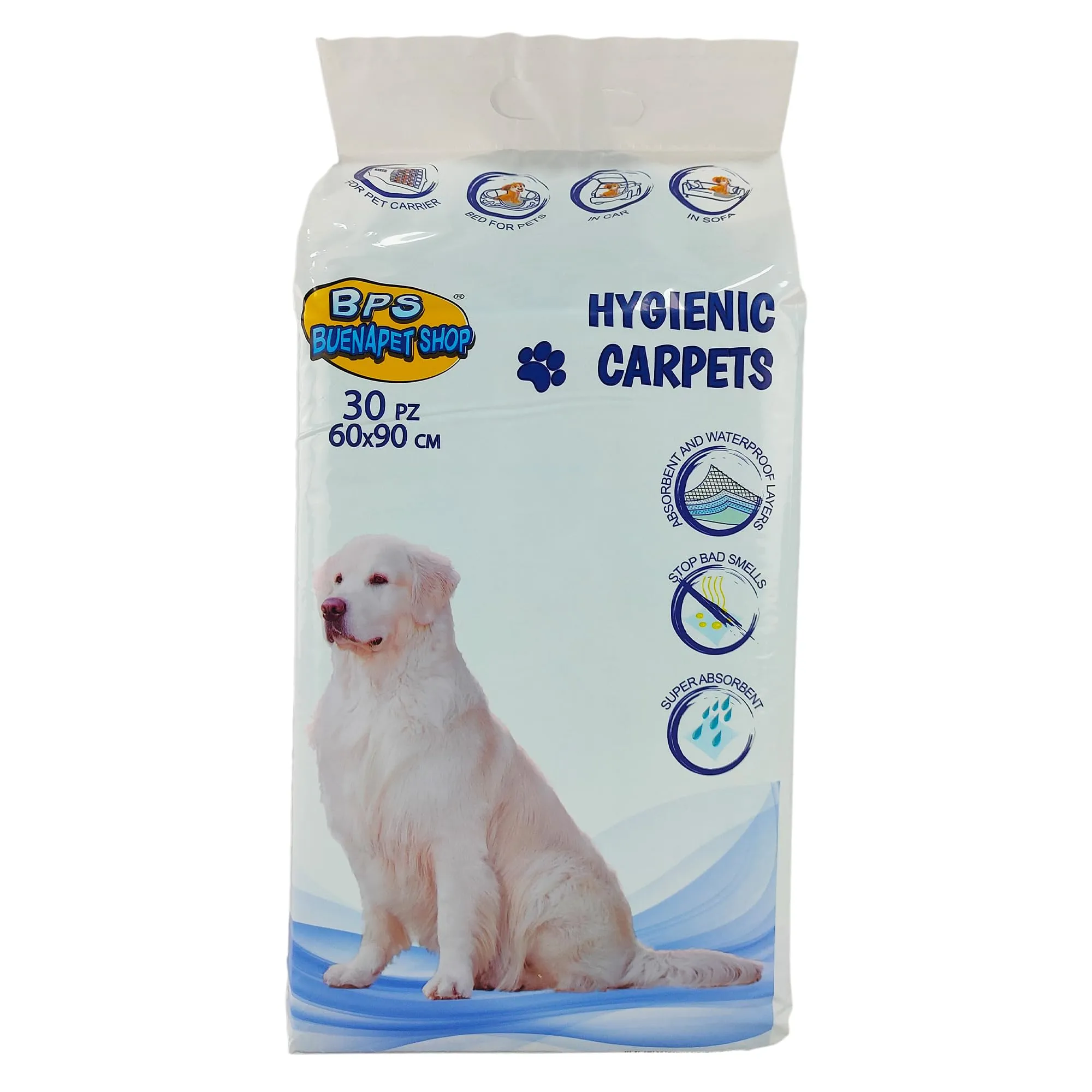 BPS Buena Pet Shop Tappetini Igienici per Cani, 60x90cm, 120 Pezzi (4 sacchi da 30 pezzi) - immagine 4