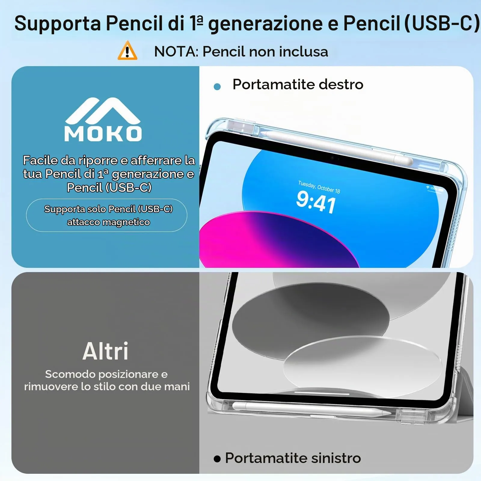 MoKo Cover per iPad 11a Generazione 11 Pollici (A16) e iPad 10a Generazione 10,9 Pollici - immagine 6