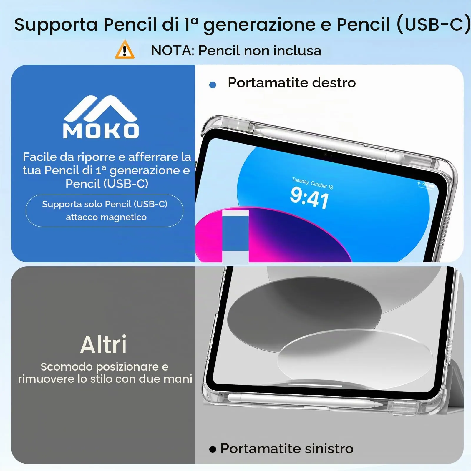 MoKo Cover per iPad 11ª Generazione 11 Pollici e iPad 10ª Generazione 10,9 Pollici - immagine 6