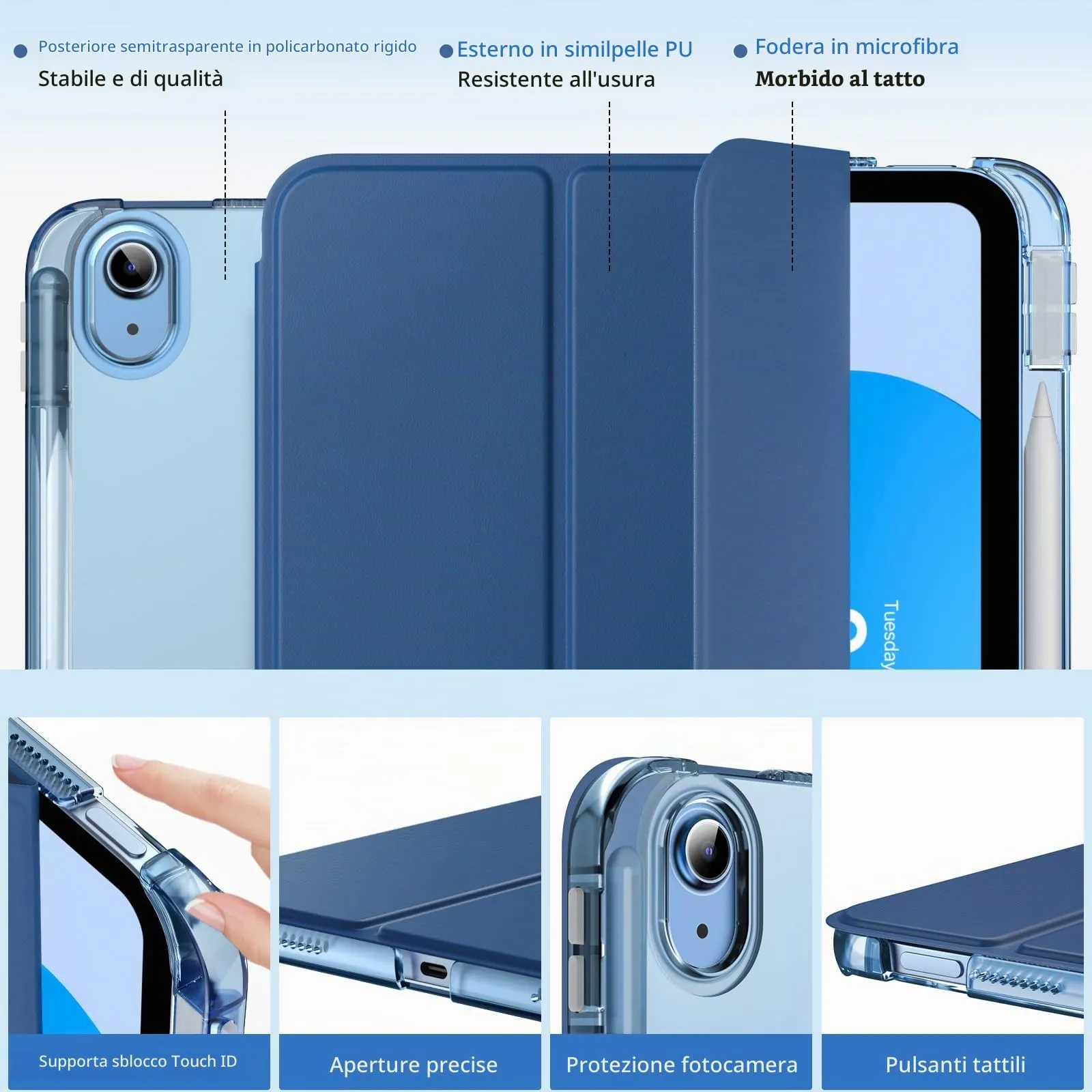 MoKo Cover per iPad 11ª Generazione 11 Pollici (A16) e iPad 10ª Generazione 10,9 Pollici - immagine 3