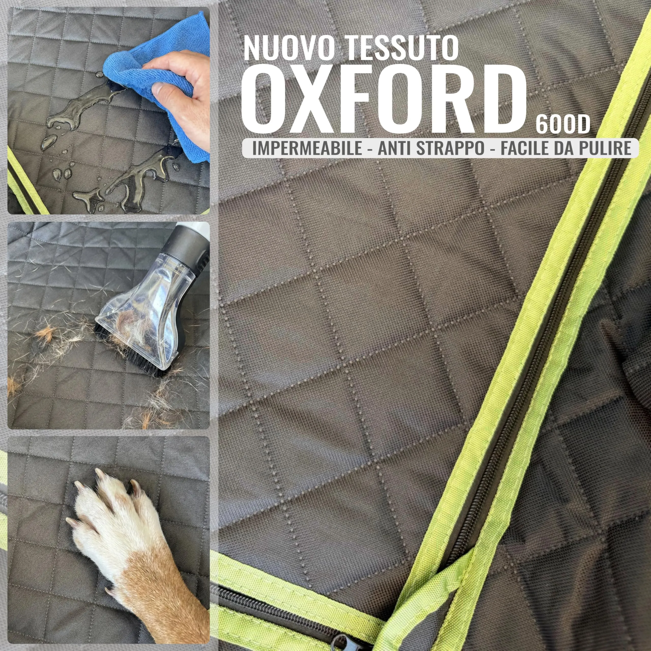 Nafra Home Telo Cane Auto Sedili Posteriori 6-in-1 Impermeabile 600D con Finestra a Rete e Protezione Laterale - immagine 3