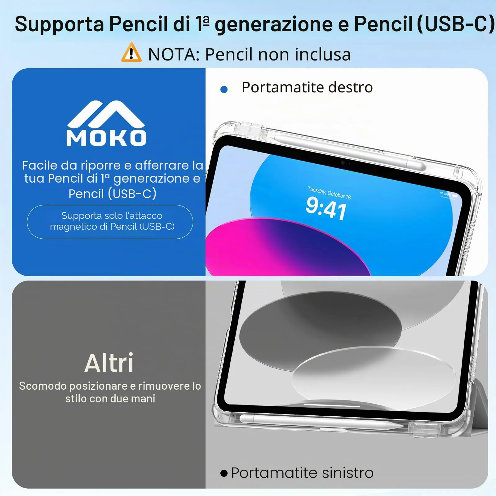 MoKo Cover per iPad 11ª Generazione 11 Pollici e iPad 10ª Generazione 10,9 Pollici - immagine 6