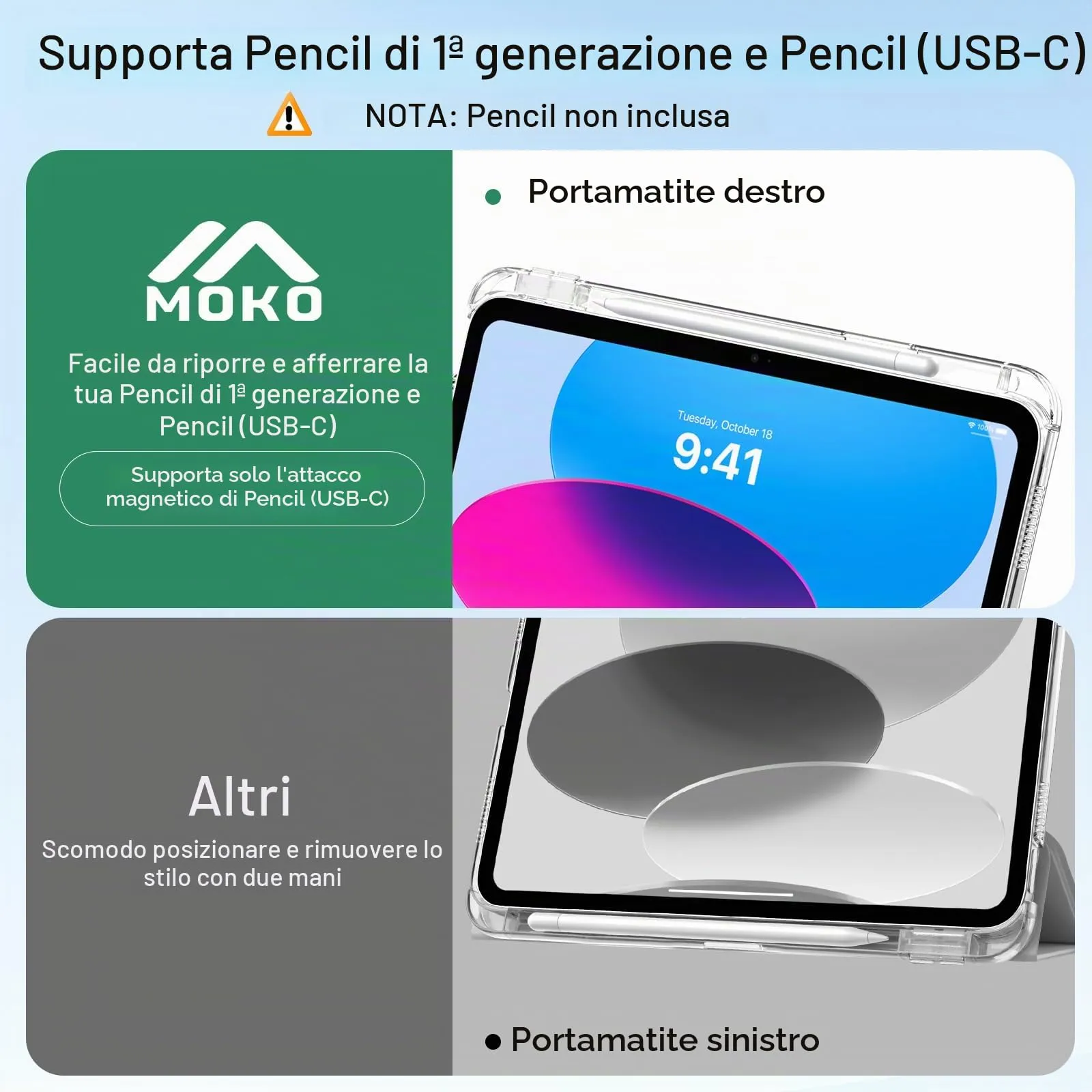 MoKo Cover per iPad 11ª Generazione 11 Pollici e iPad 10ª Generazione 10,9 Pollici - immagine 6