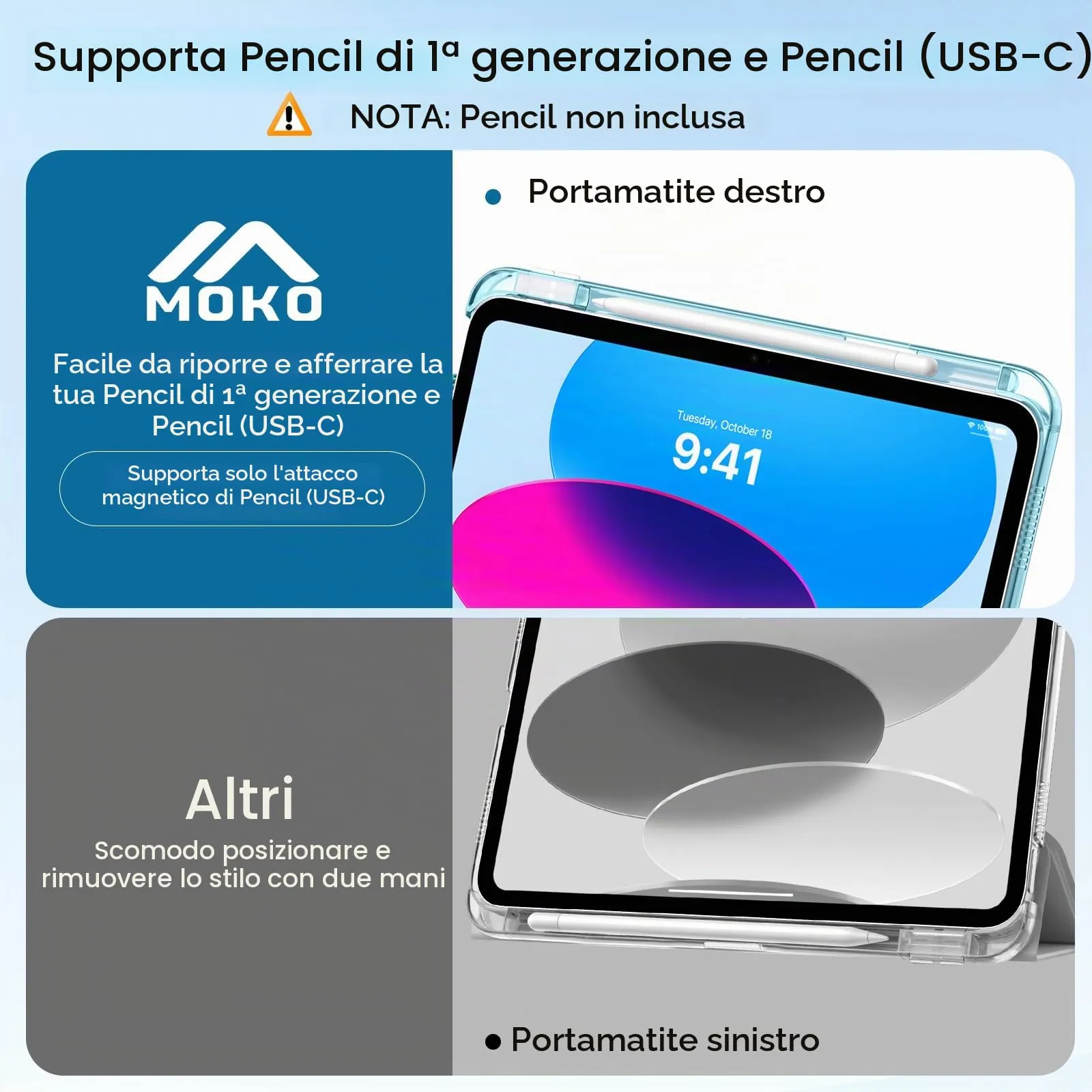 MoKo Cover per iPad 11a Generazione 11 Pollici e iPad 10a Generazione 10,9 Pollici - immagine 6