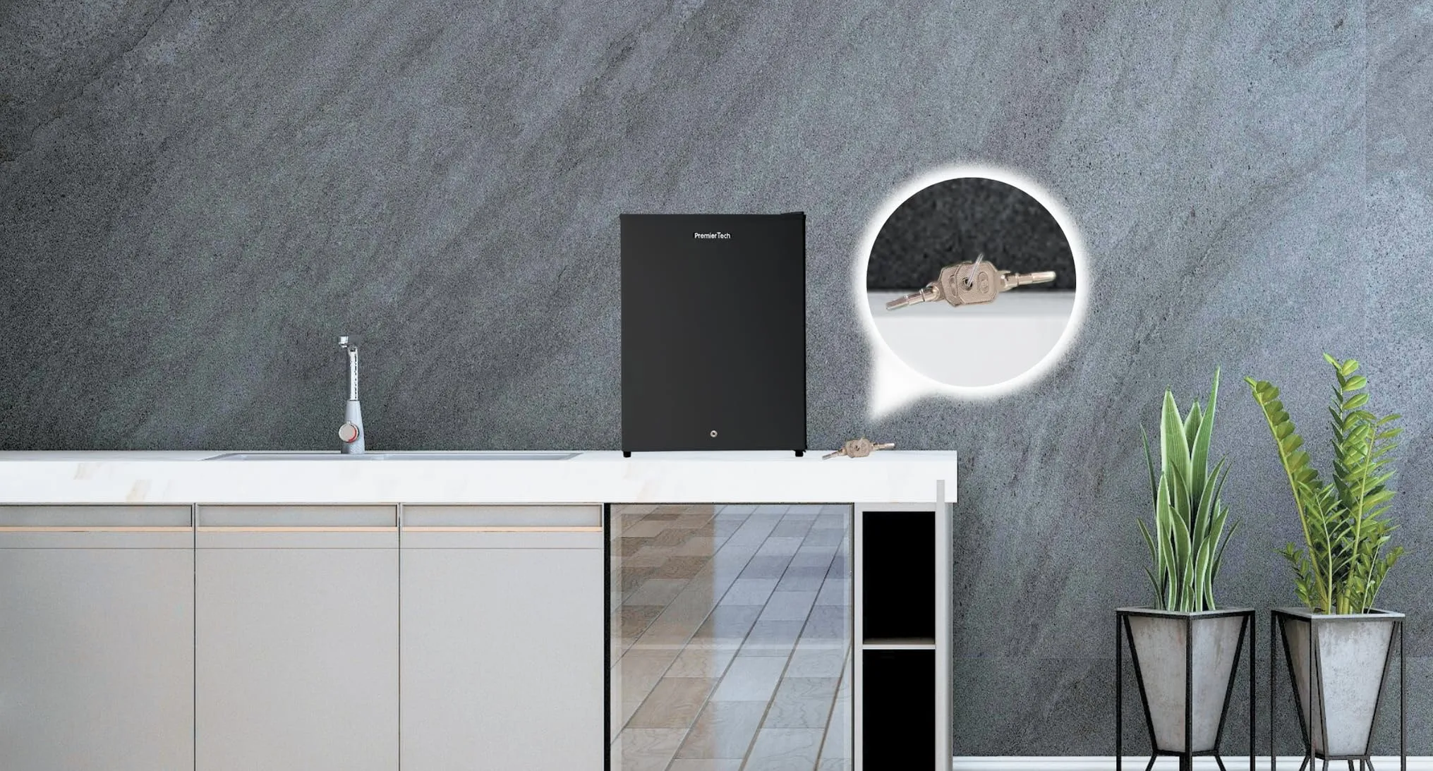 PremierTech Mini Frigo 58 Litri con Chiave Nero PT-F60BK - immagine 5