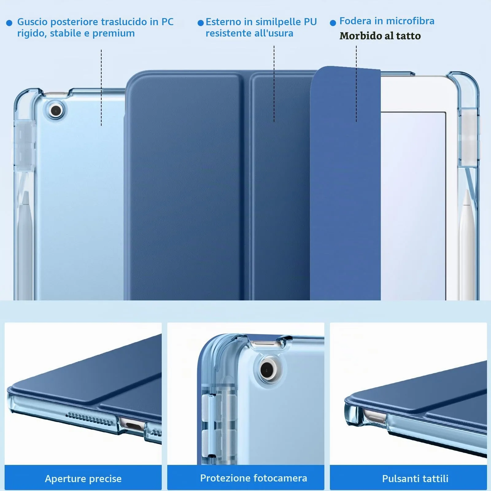 MoKo Cover per iPad 9a/8a/7a Generazione 10,2 Pollici con Portapenna - immagine 3
