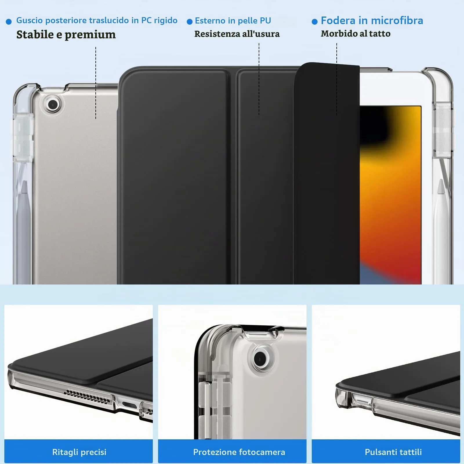 MoKo Cover per iPad 9a/8a/7a Generazione 10,2 Pollici con Portapenna - immagine 3