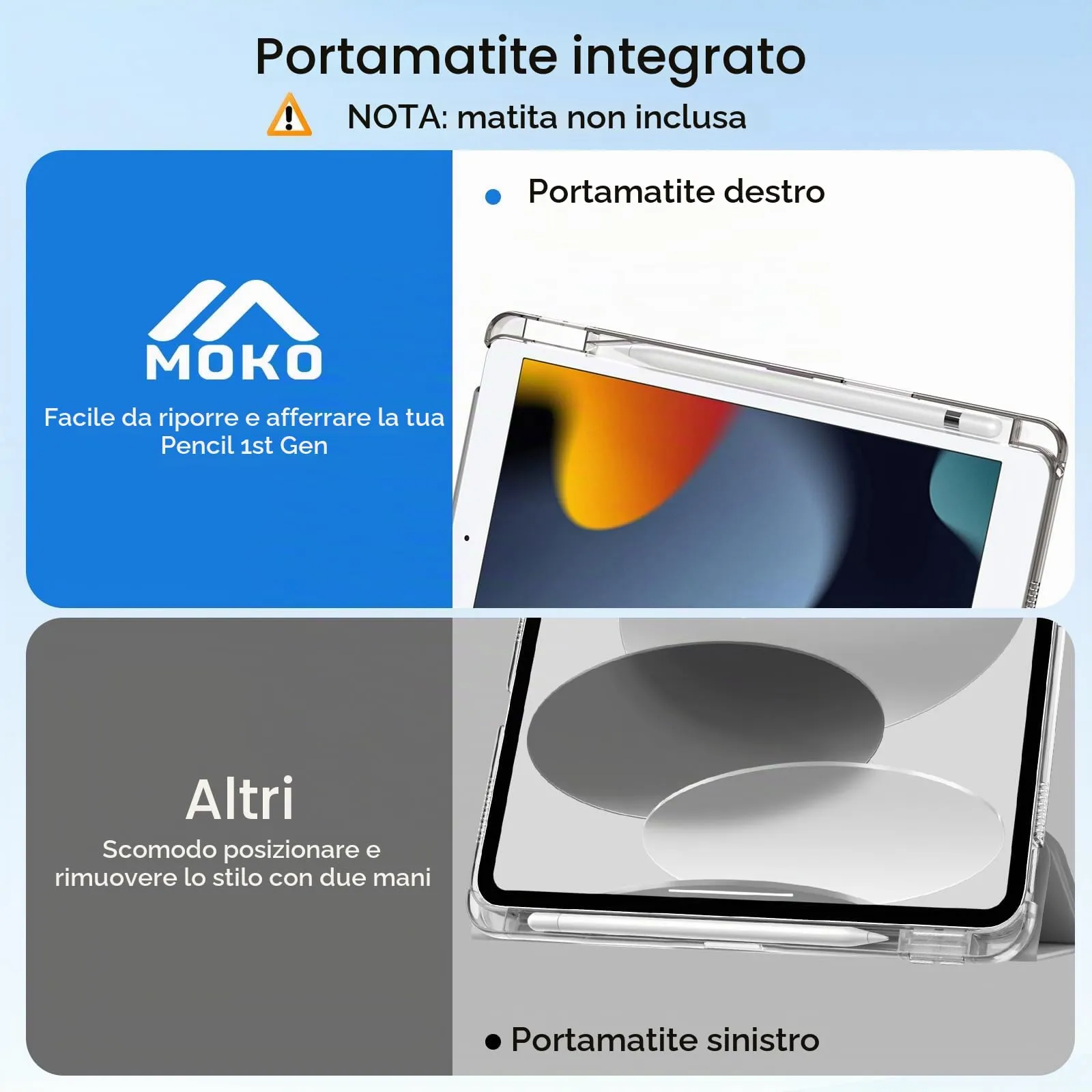 MoKo Cover per iPad 9a/8a/7a Generazione 10,2 Pollici con Portapenna - immagine 6