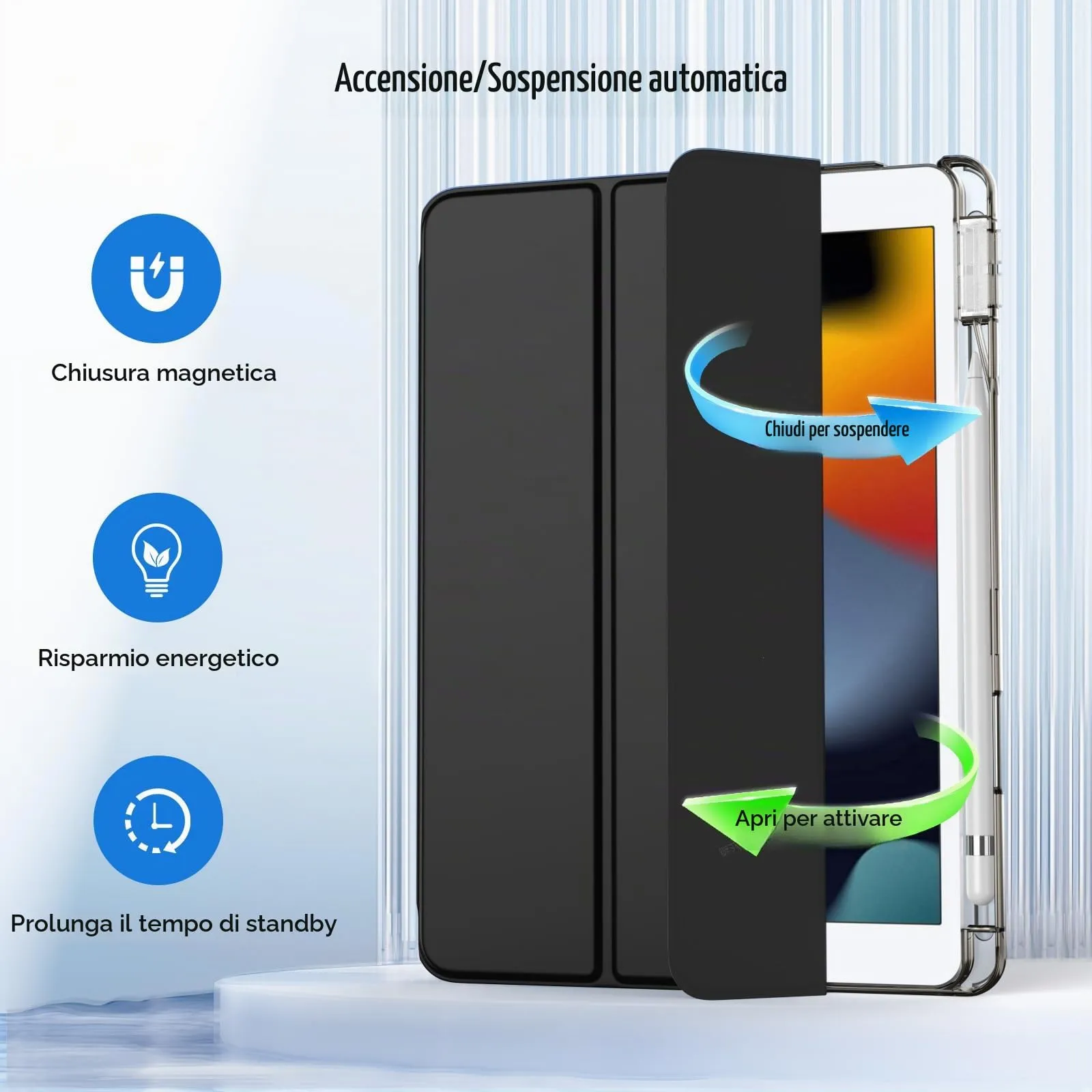 MoKo Cover per iPad 9a/8a/7a Generazione 10,2 Pollici con Portapenna - immagine 7