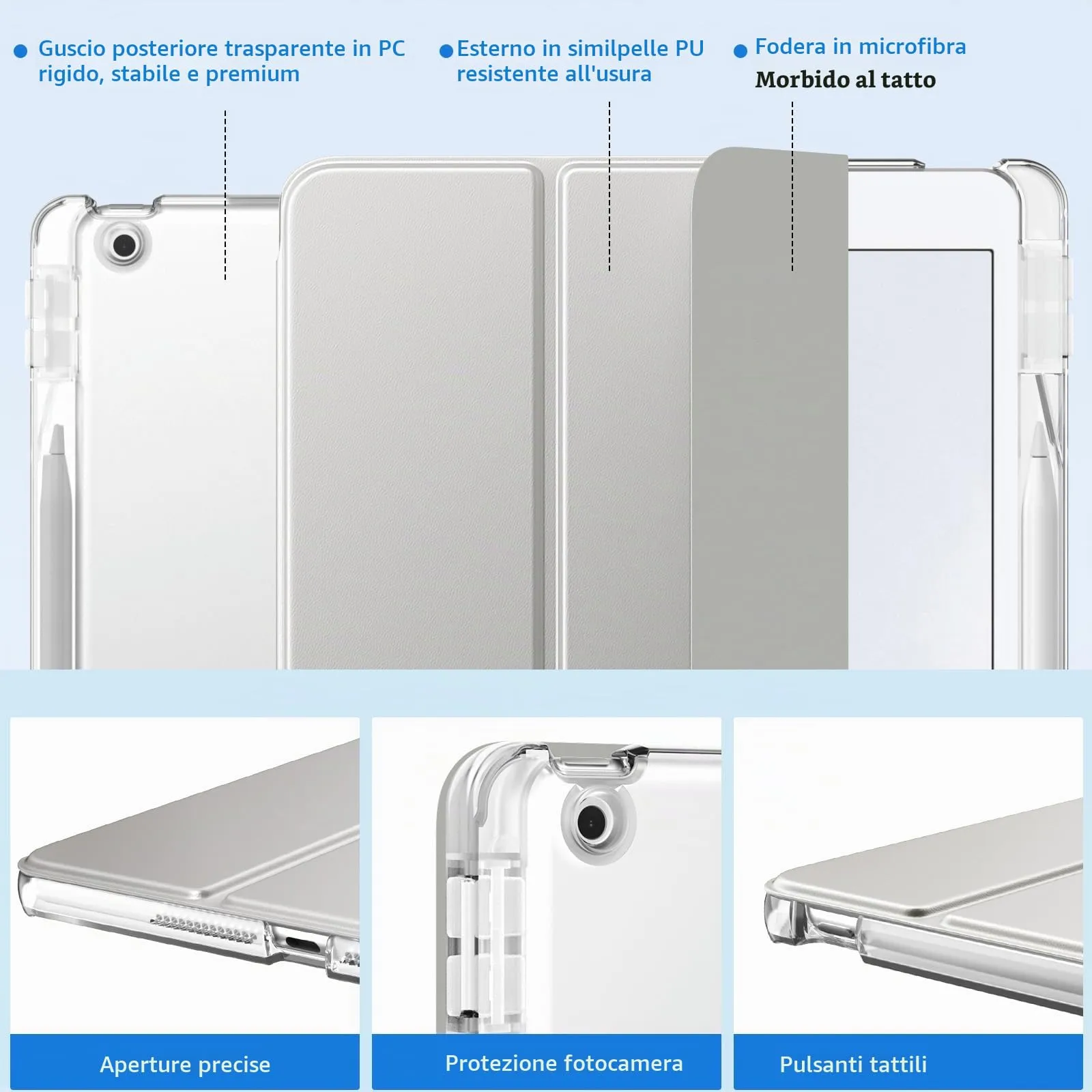 MoKo Cover per iPad 7a/8a/9a Generazione 10,2 Pollici con Portapenna - immagine 3