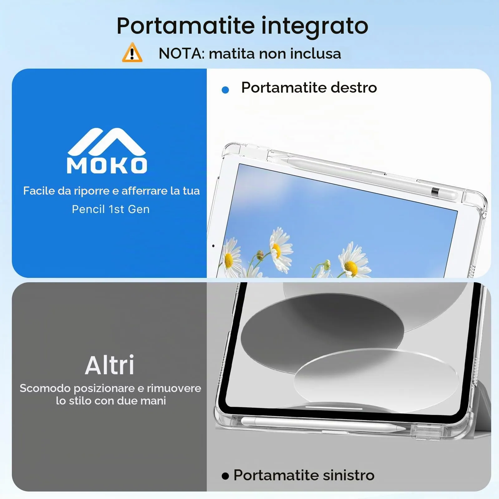 MoKo Cover per iPad 9a/8a/7a Generazione 10,2 Pollici con Portapenna - immagine 6