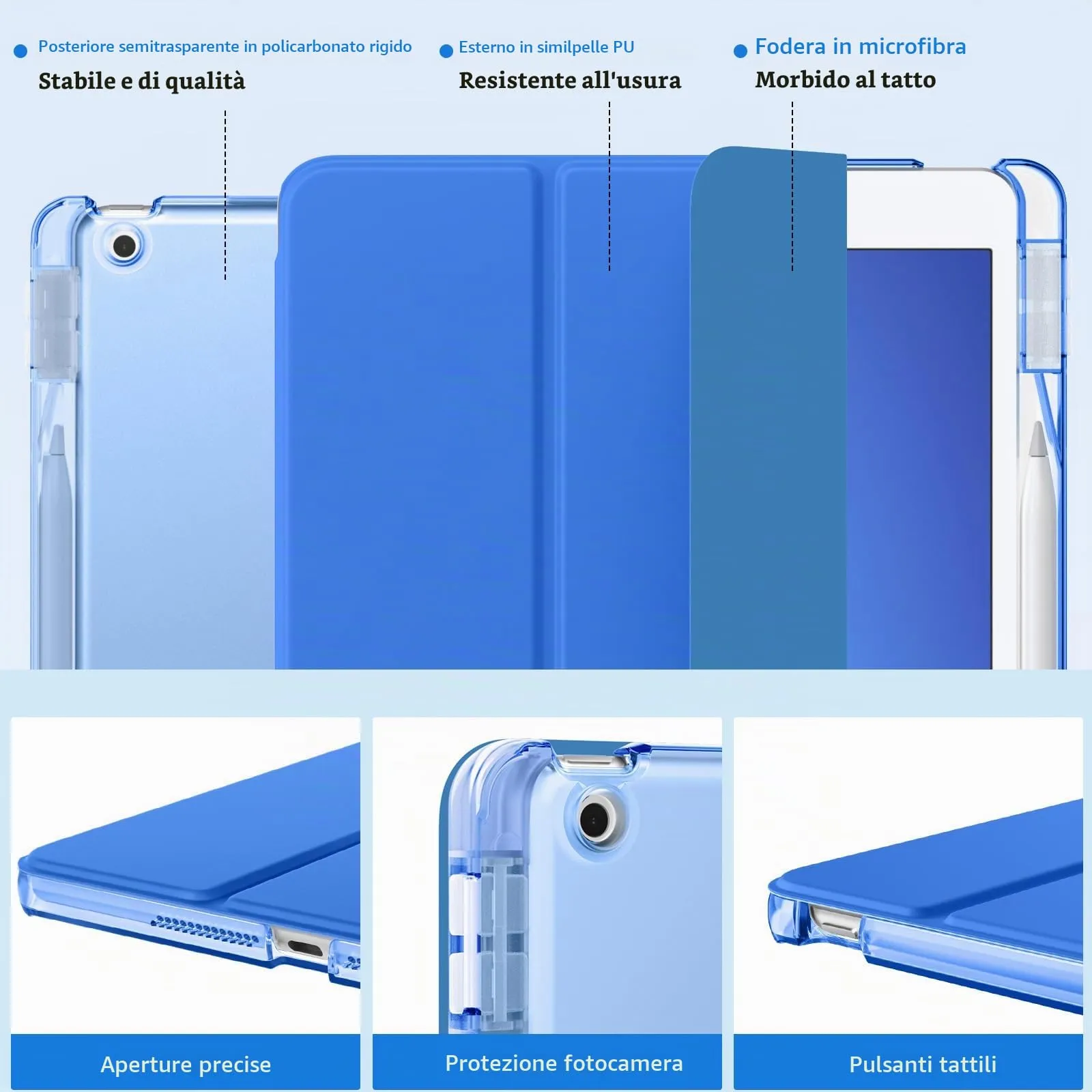 MoKo Cover per iPad 9ª/8ª/7ª Generazione 10,2 Pollici con Portapenna - immagine 3