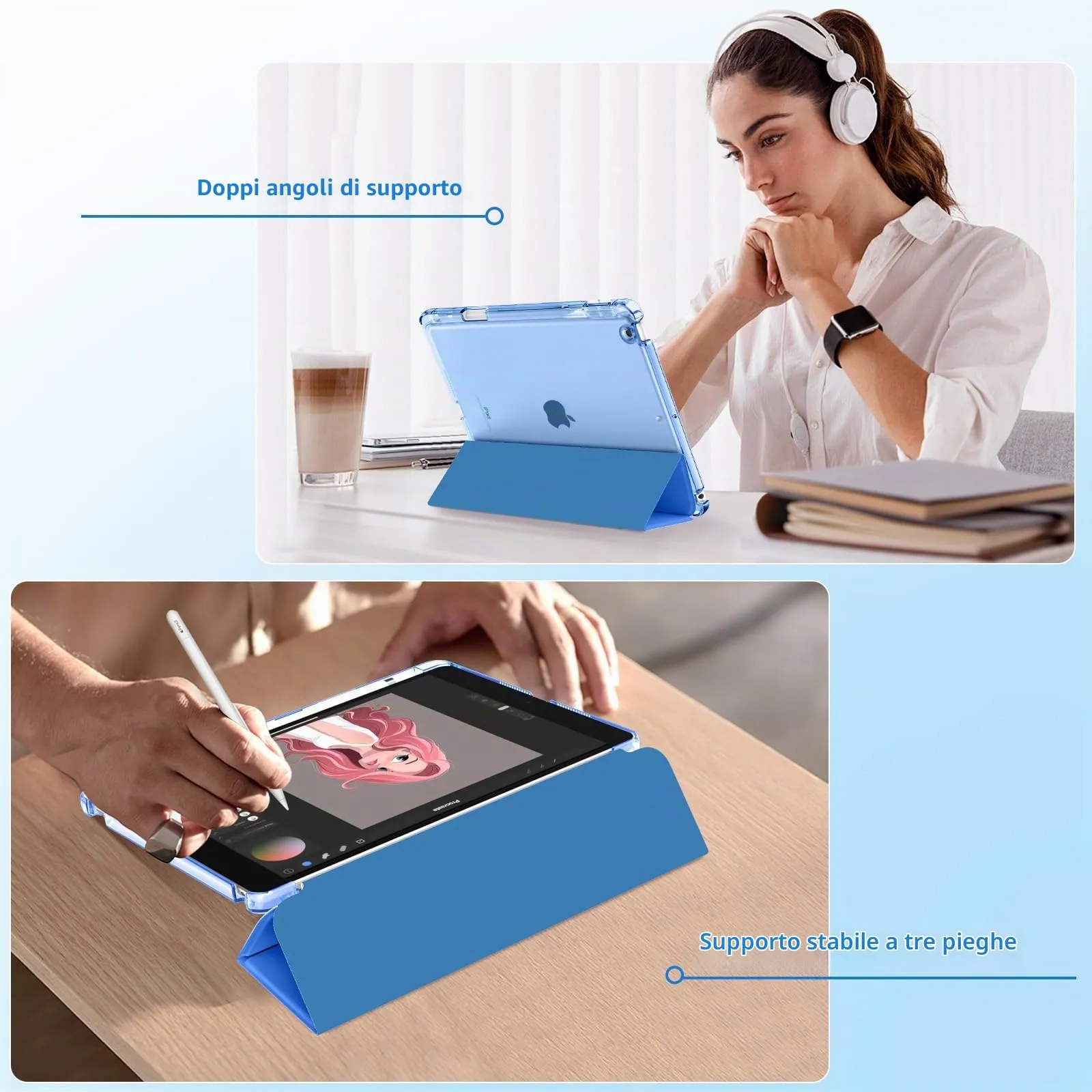MoKo Cover per iPad 9ª/8ª/7ª Generazione 10,2 Pollici con Portapenna - immagine 4