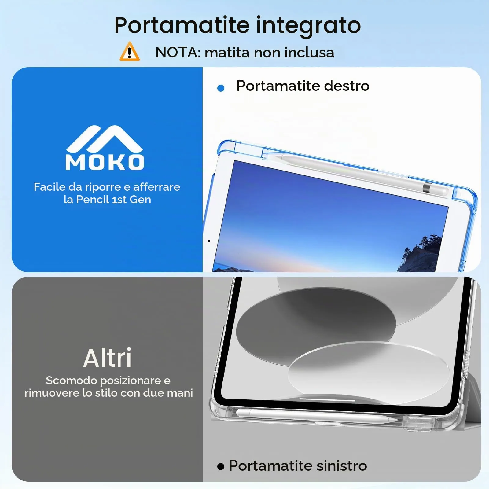 MoKo Cover per iPad 9ª/8ª/7ª Generazione 10,2 Pollici con Portapenna - immagine 6