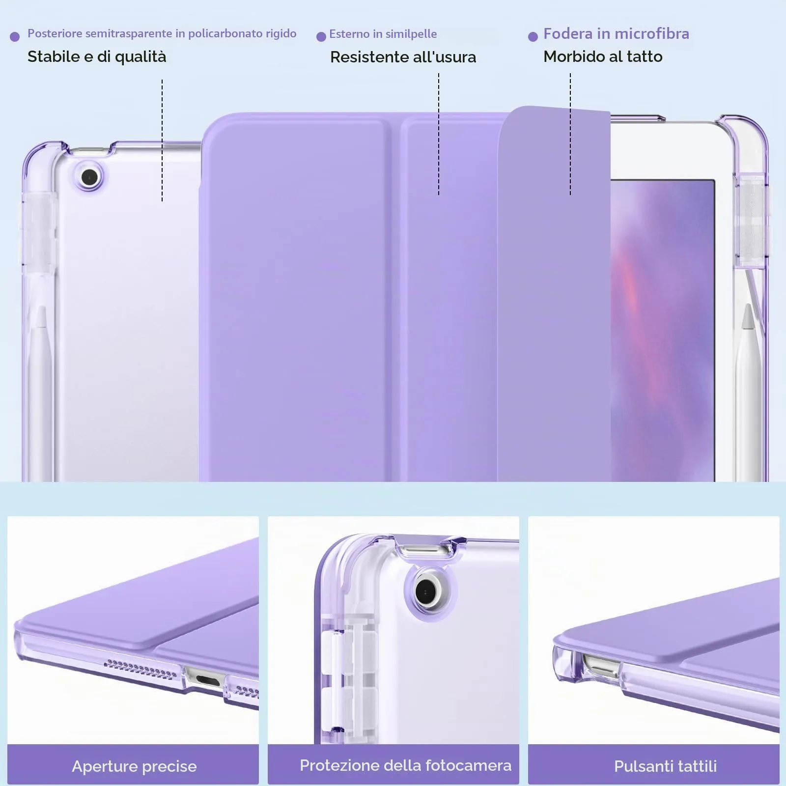 MoKo Cover per iPad 9a/8a/7a Generazione 10,2 Pollici con Portapenna - immagine 3