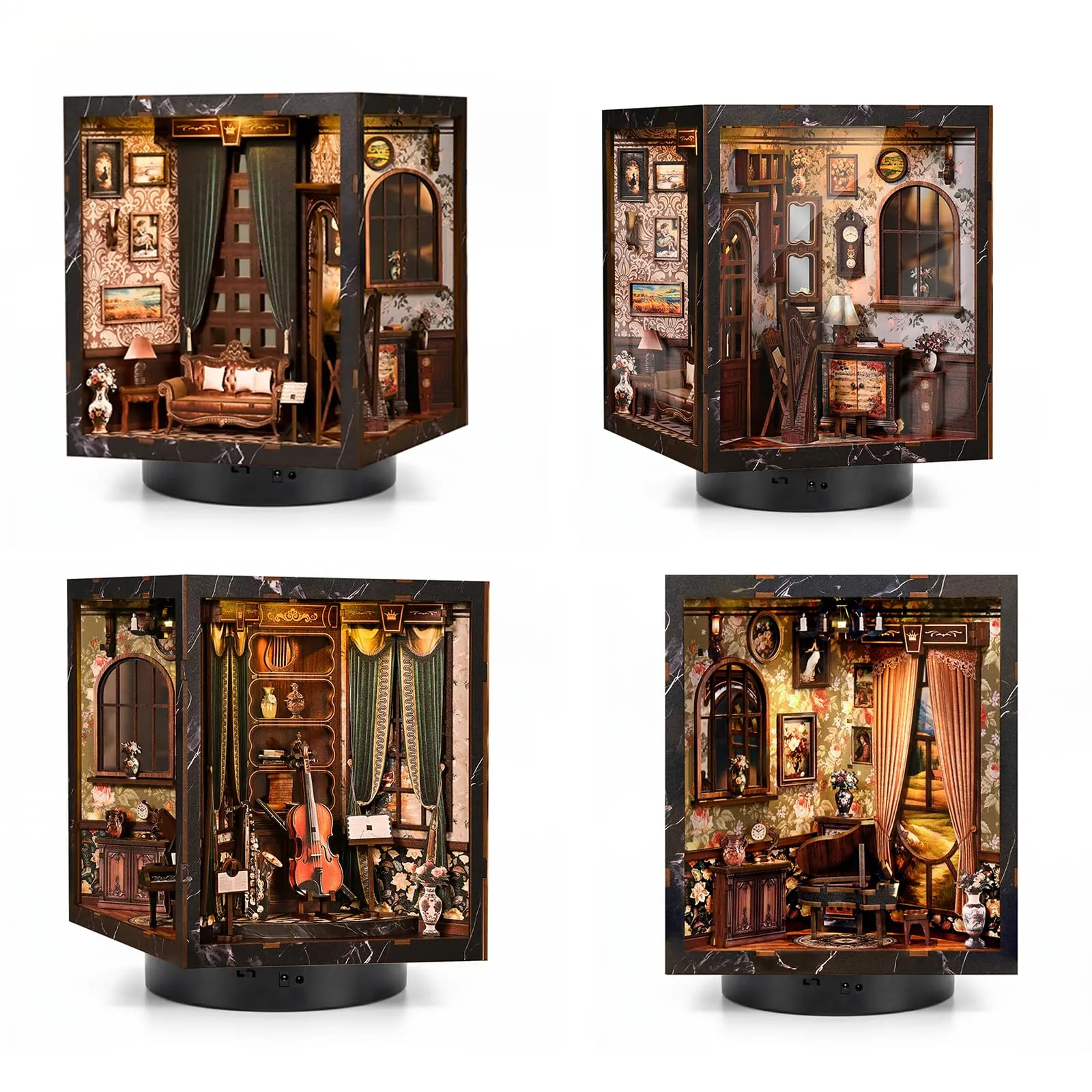 BATTREVO DIY Book Nook Kit Strumenti Classici with LED Light 3D Wooden Puzzle for Bookshelf Decor - immagine 2