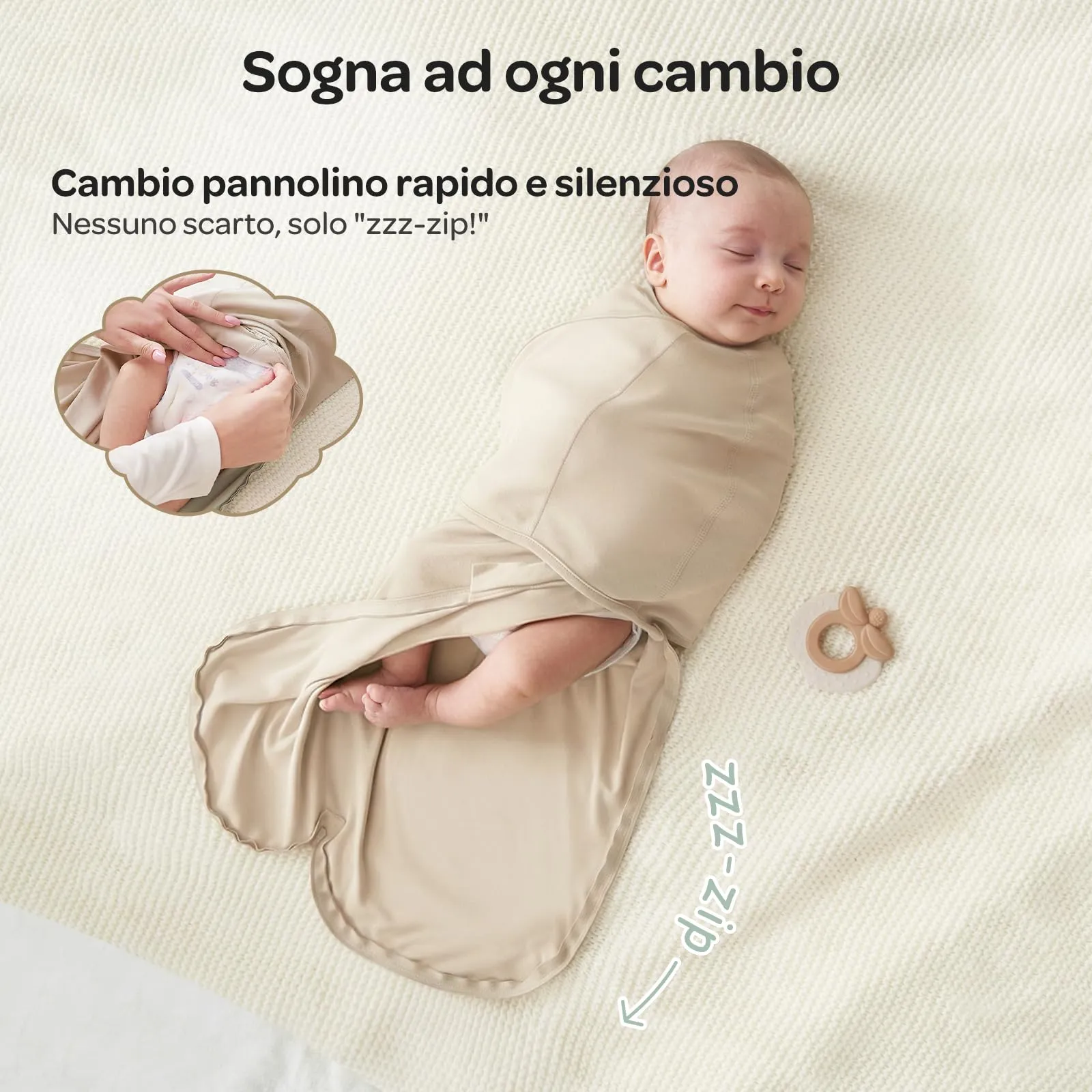 Momcozy Swaddle Bambù per Neonato 0-3 Mesi, 2 Pezzi, Marrone Caffè - immagine 5