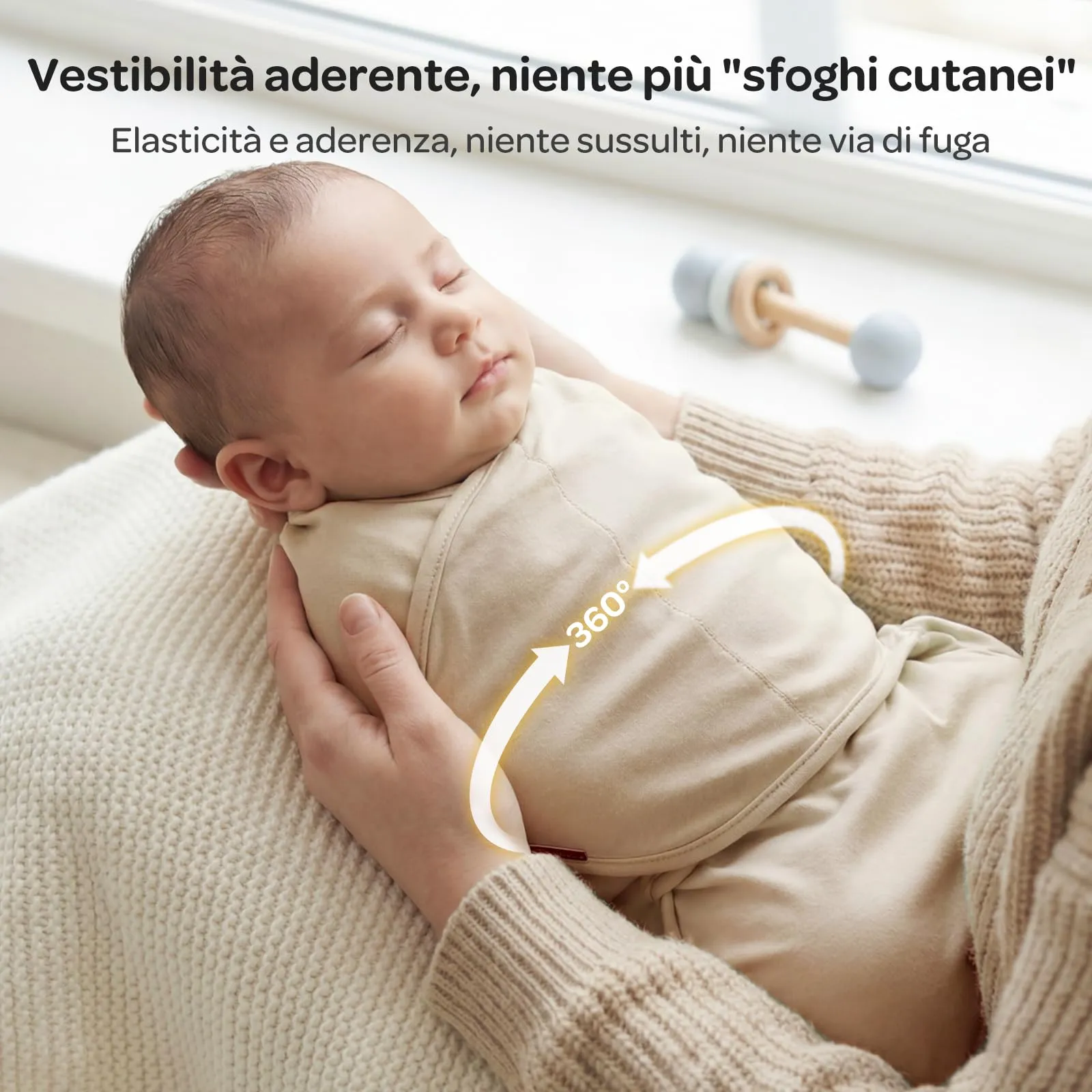 Momcozy Swaddle Bambù per Neonato 0-3 Mesi, 2 Pezzi, Marrone Caffè - immagine 7