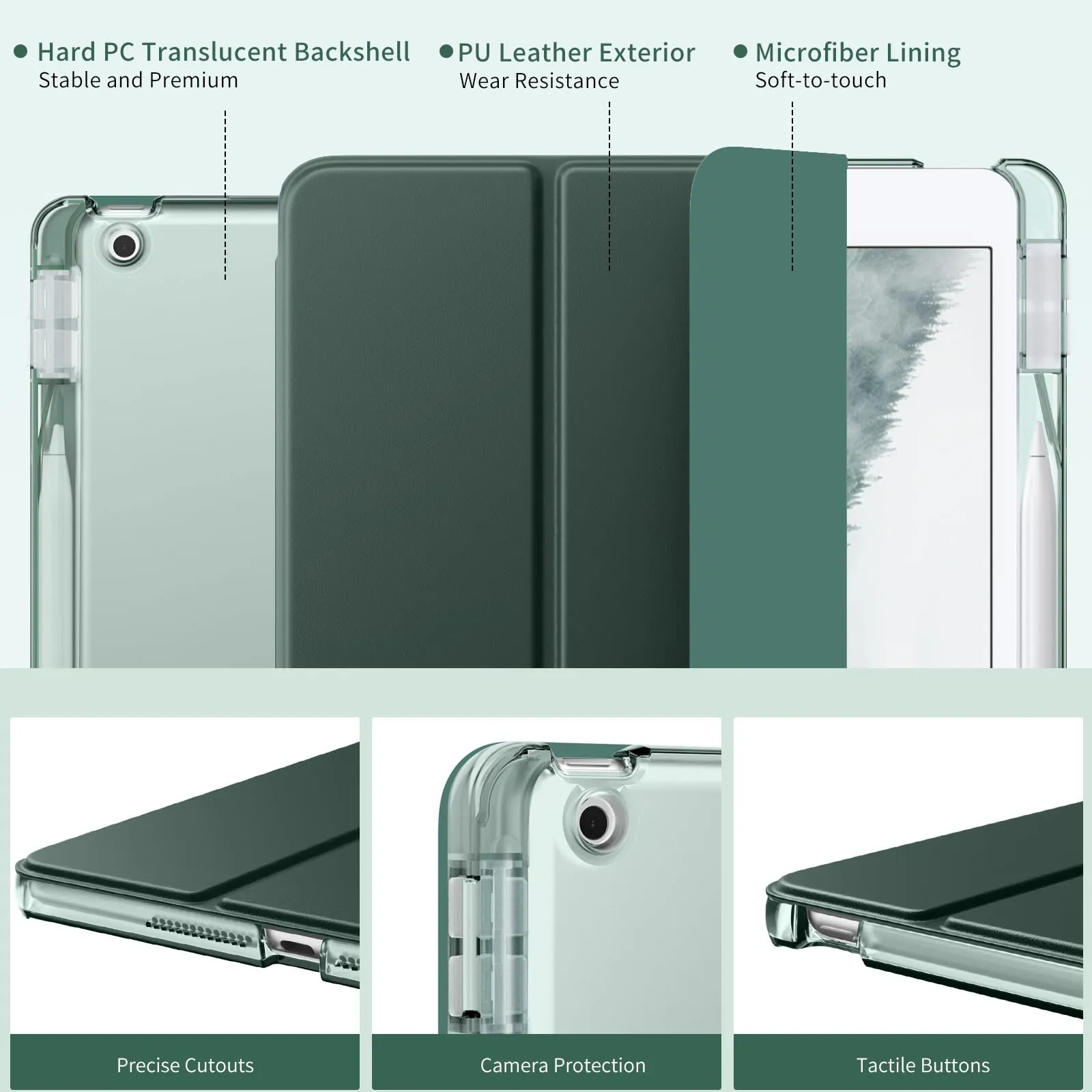 MoKo Cover per iPad 9a/8a/7a Generazione 10,2 Pollici con Portapenna - immagine 3