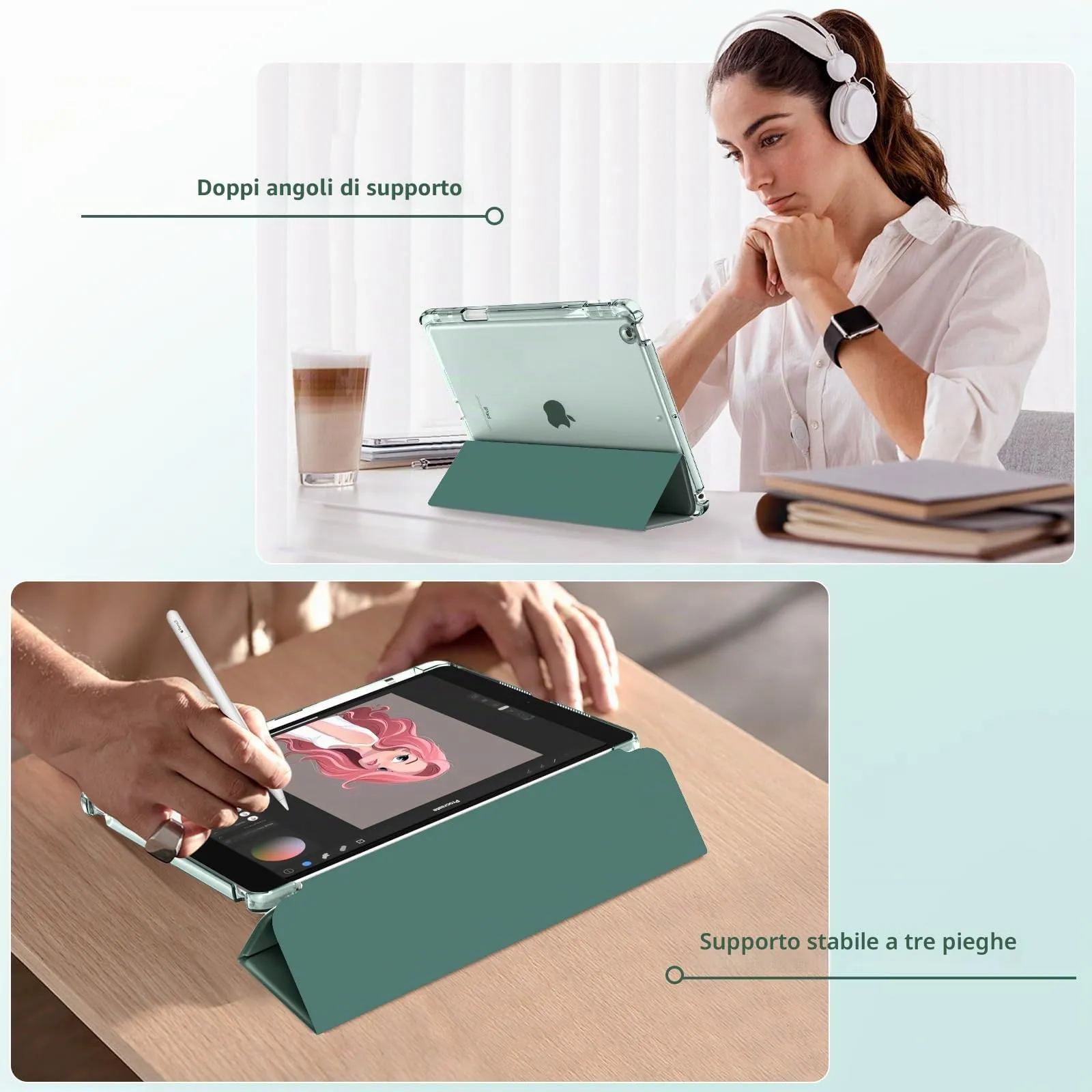 MoKo Cover per iPad 9a/8a/7a Generazione 10,2 Pollici con Portapenna - immagine 4