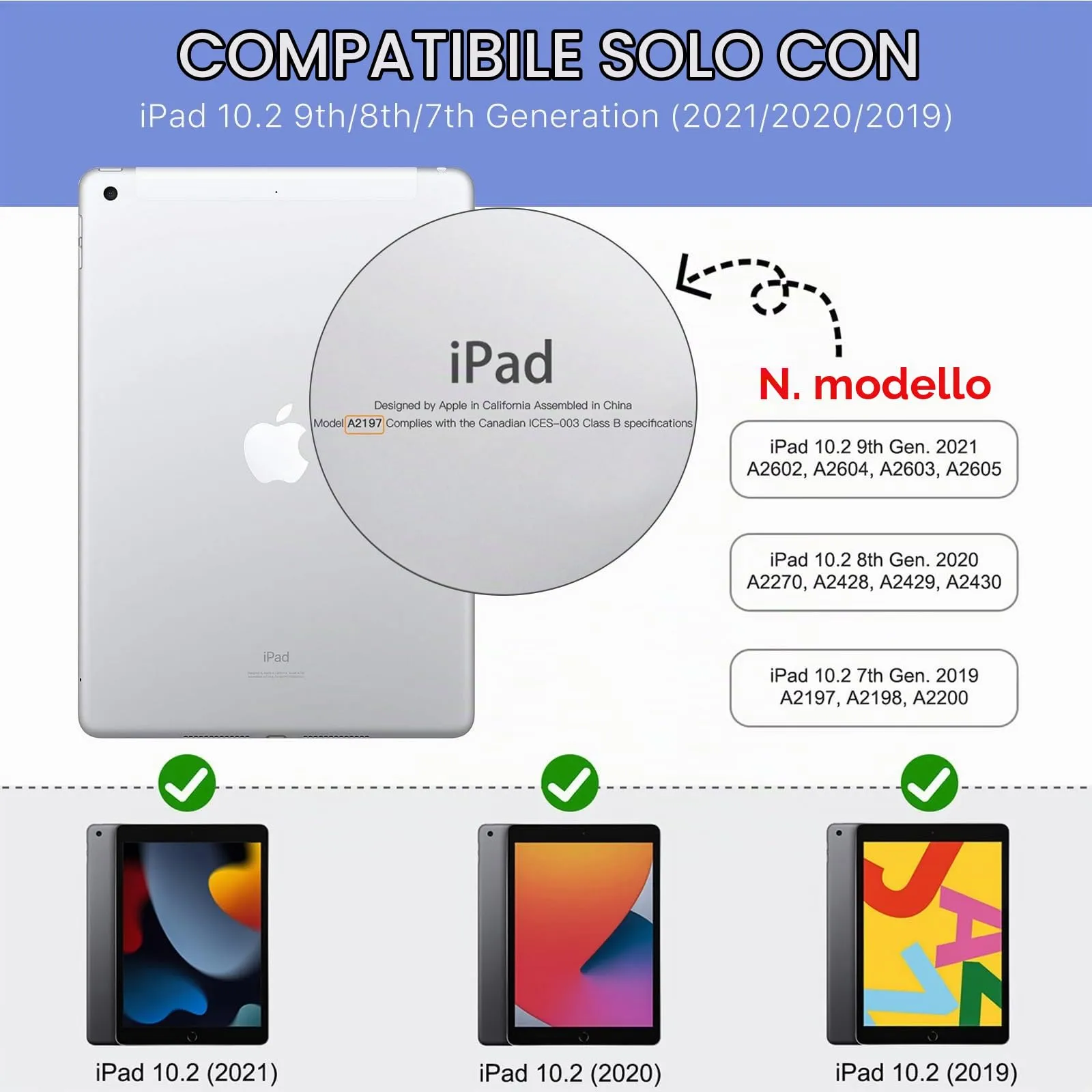 MoKo Cover per iPad 9ª/8ª/7ª Generazione 10,2 Pollici con Portapenna - immagine 2